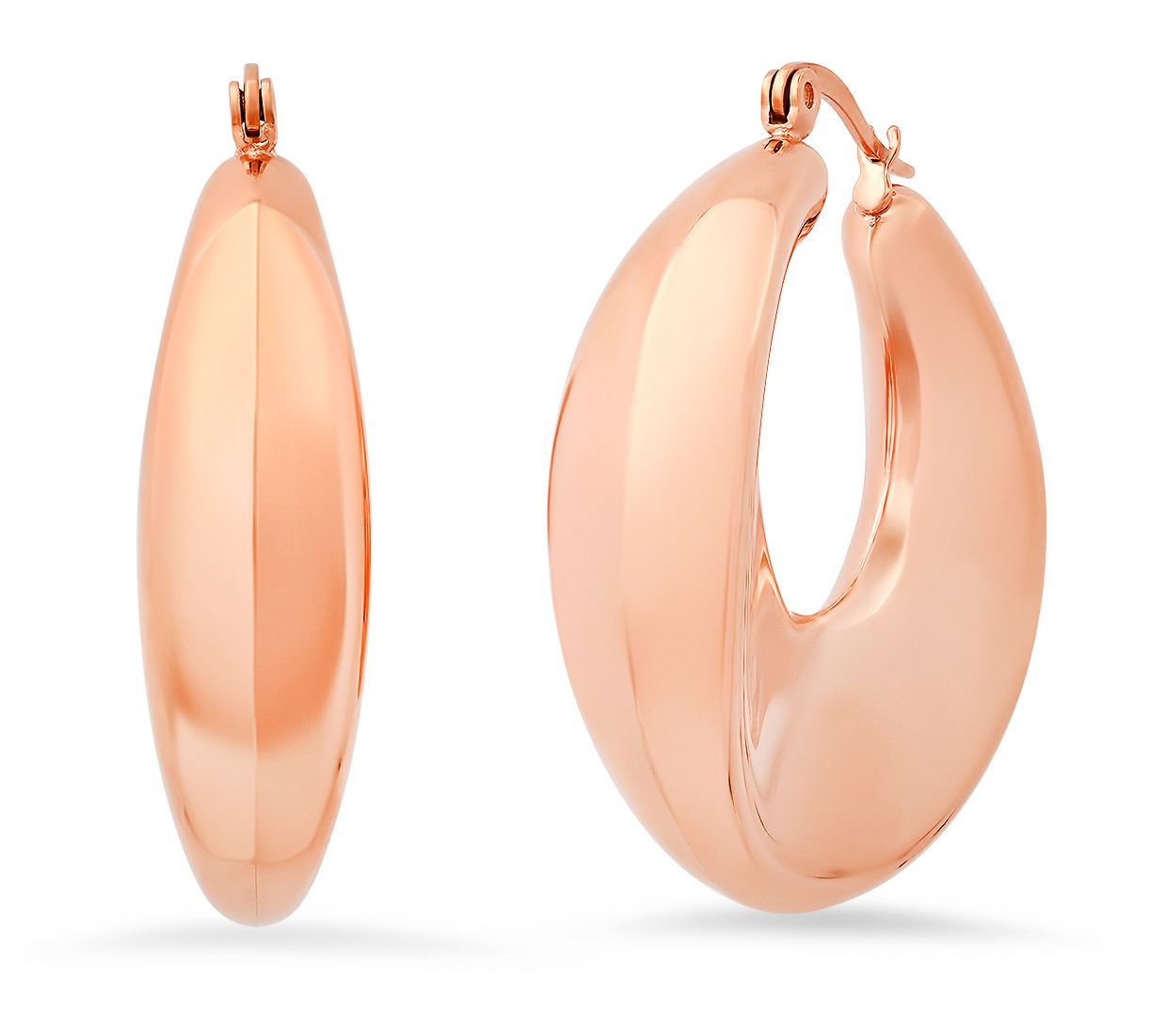 Steel by Design Chunky Oval Hoop Earrings