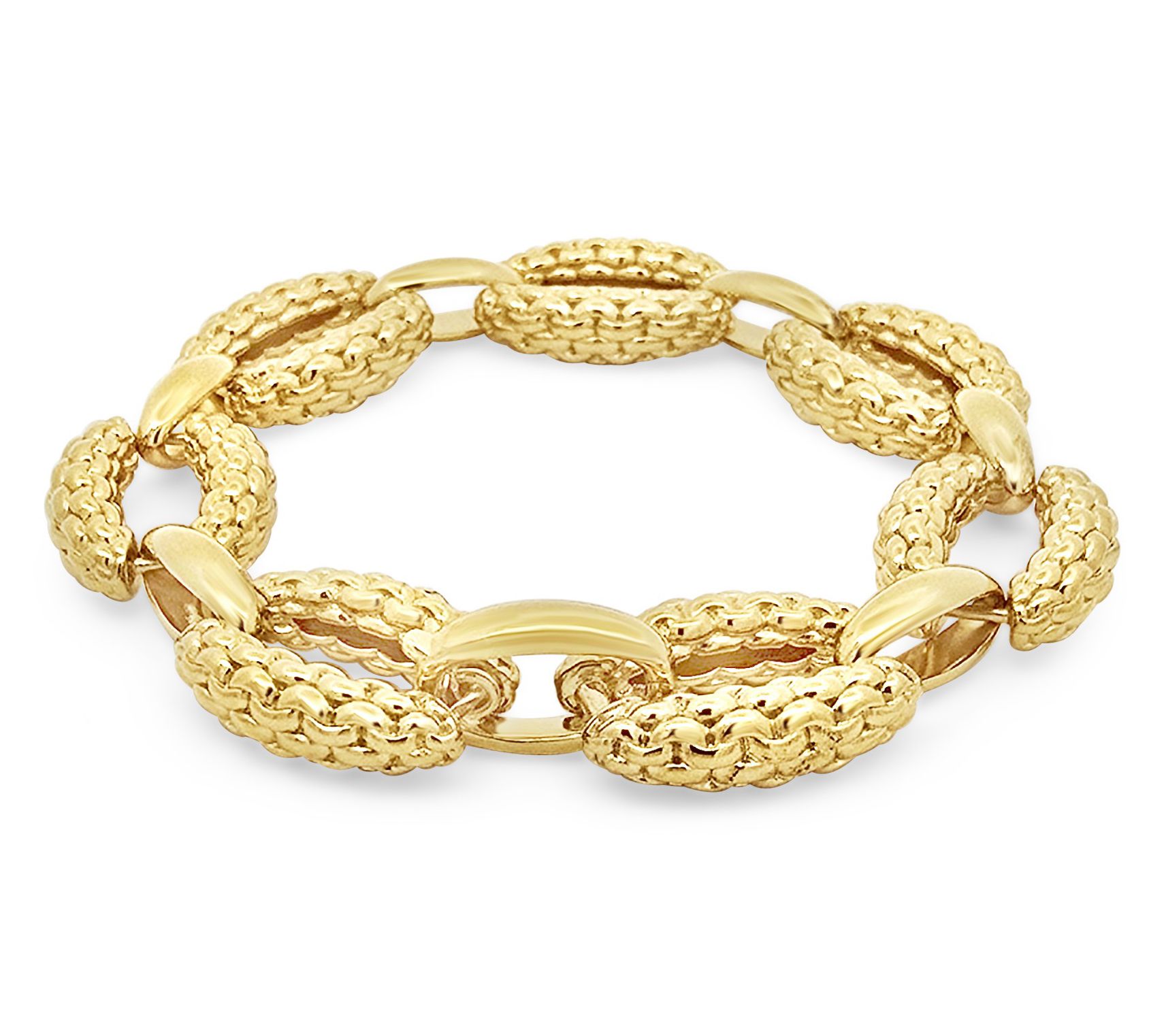 Tiffany Kay Studio 14K Gold Clad Purl Knit OvalLink Bracelet
