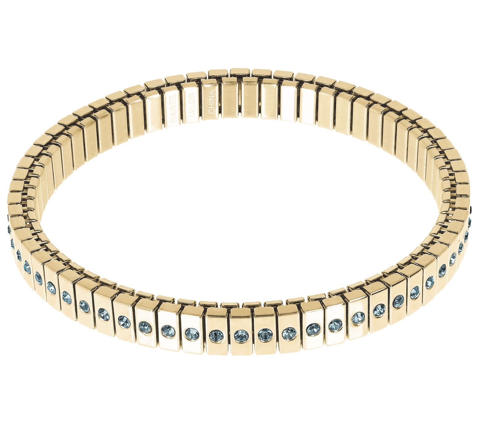 Steel by Design Goldtone Crystal Accent StretchBracelet