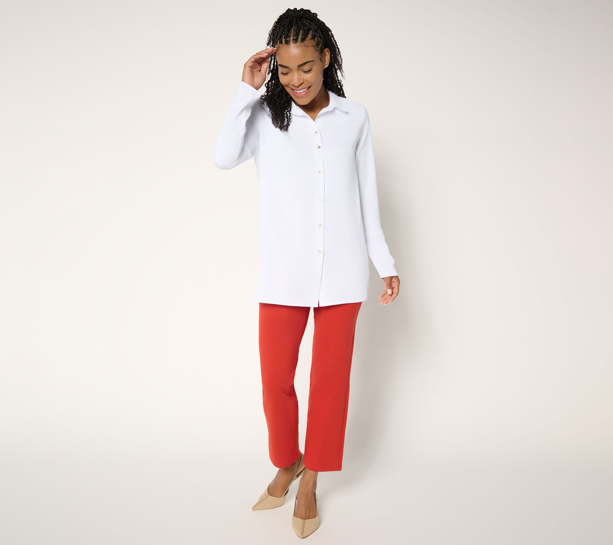 Women with Control Petite Tummy Control TUSHY LIFTER Slim Leg Pants