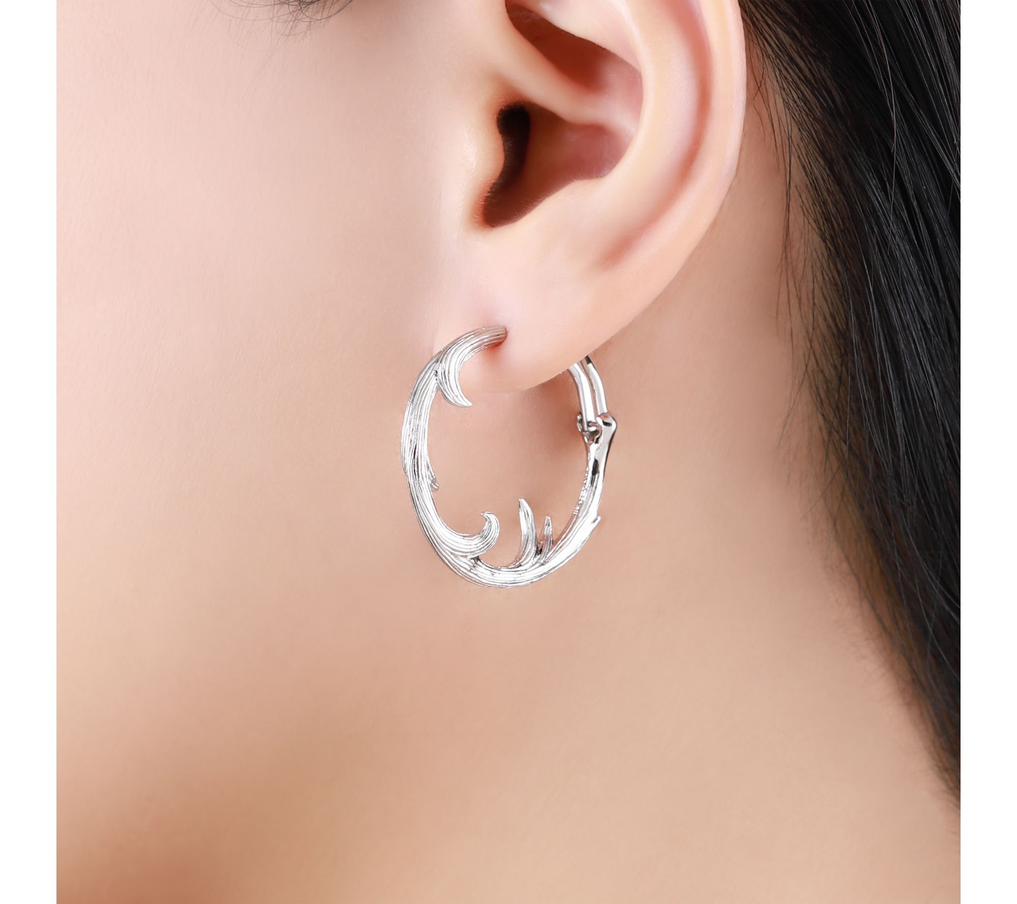 Ariva Sterling Silver Vine Hoop Earrings