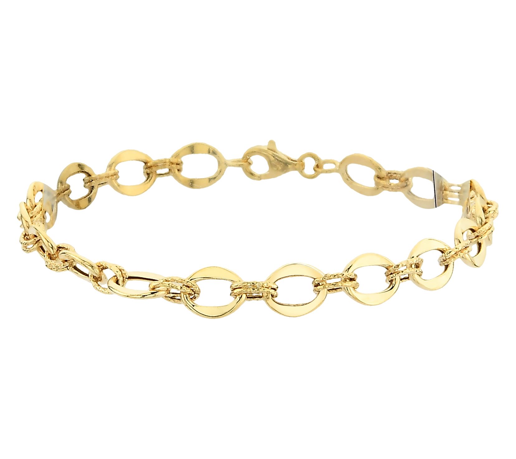 Adorna 14K Gold Flat Oval Link Bracelet