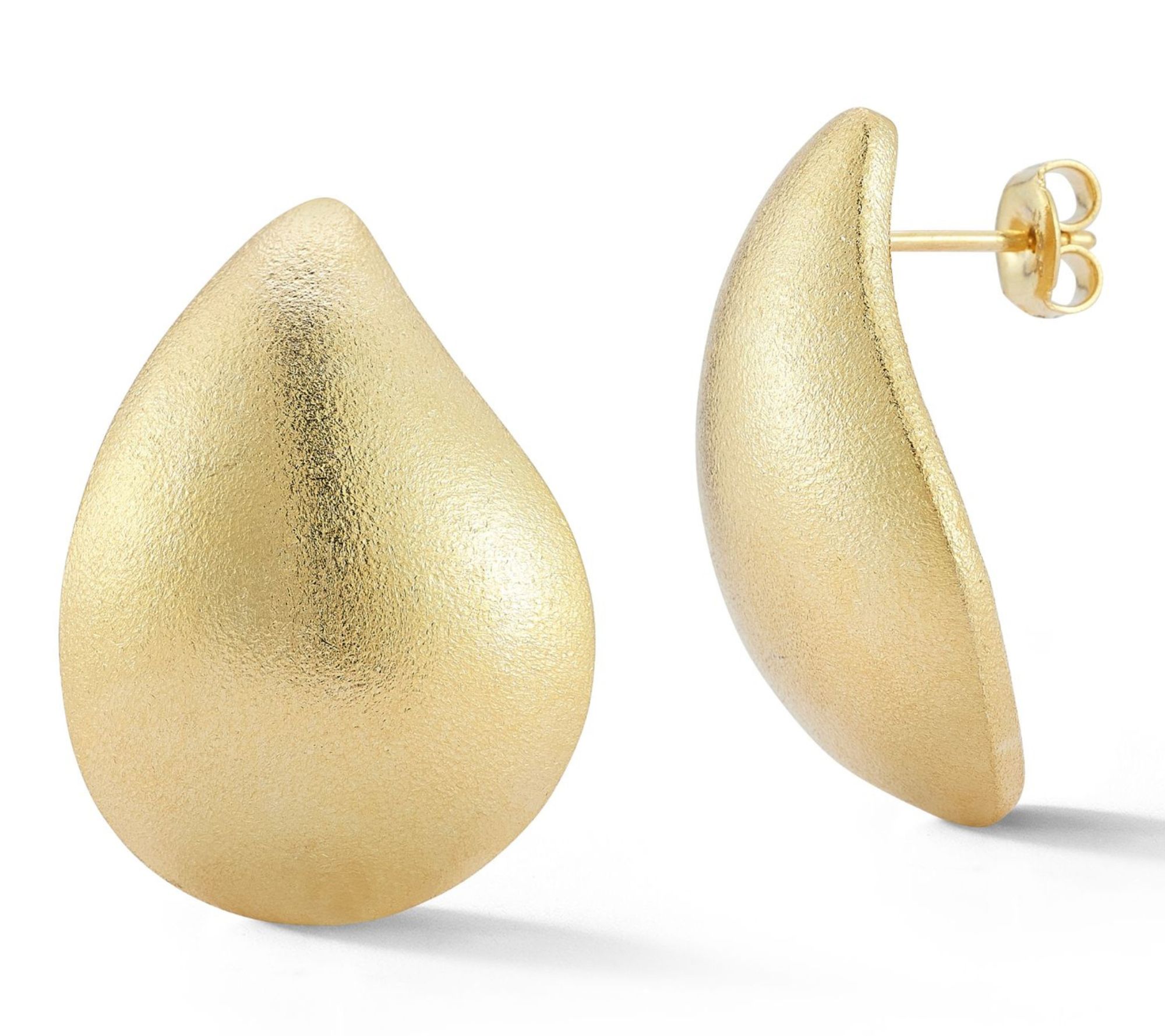 Sterlina Silver Satin Curve Teardrop Earrings,Sterling