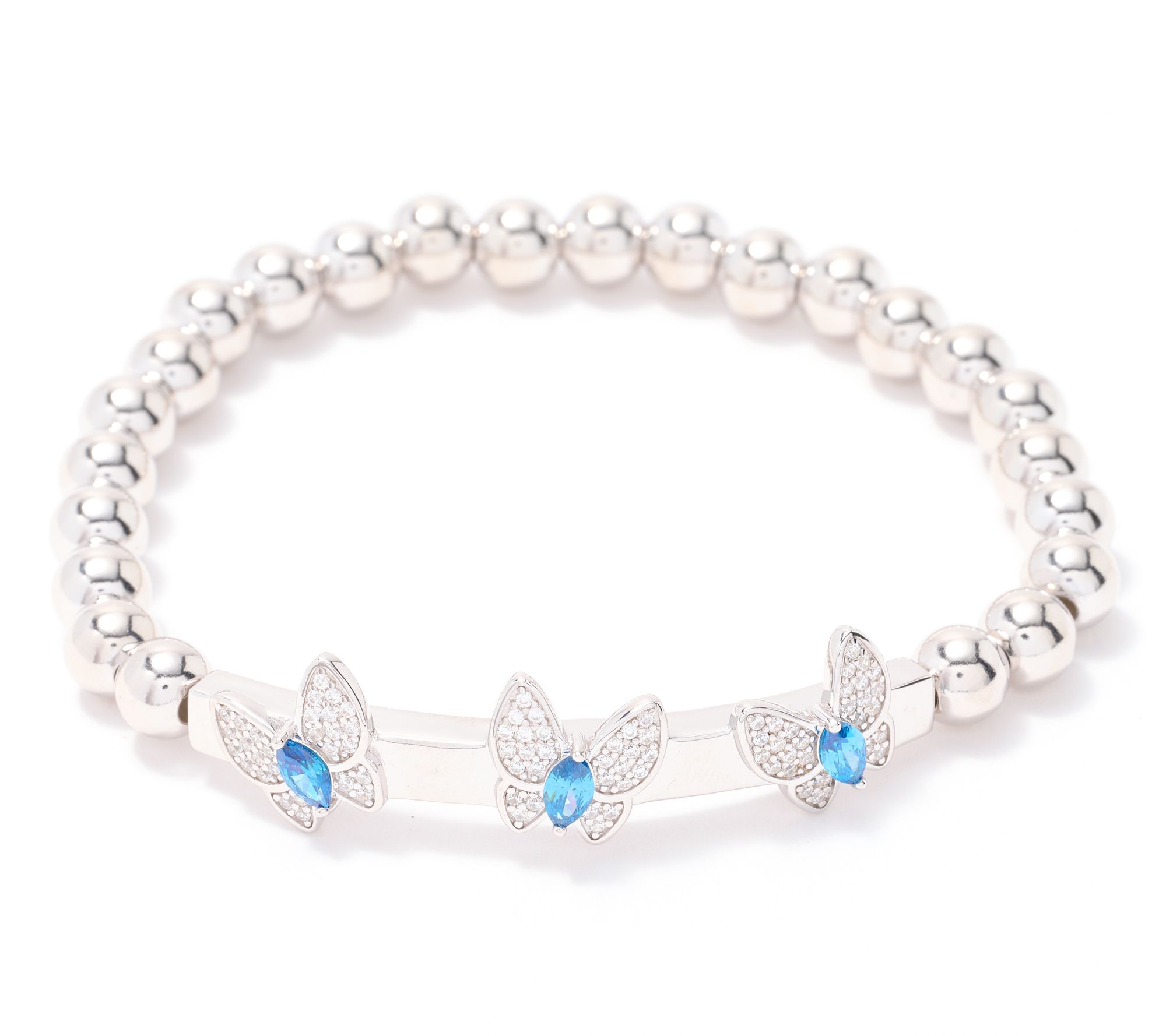 Diamonique x Kathy Levine Flutter By Stretch Bracelet, Sterl