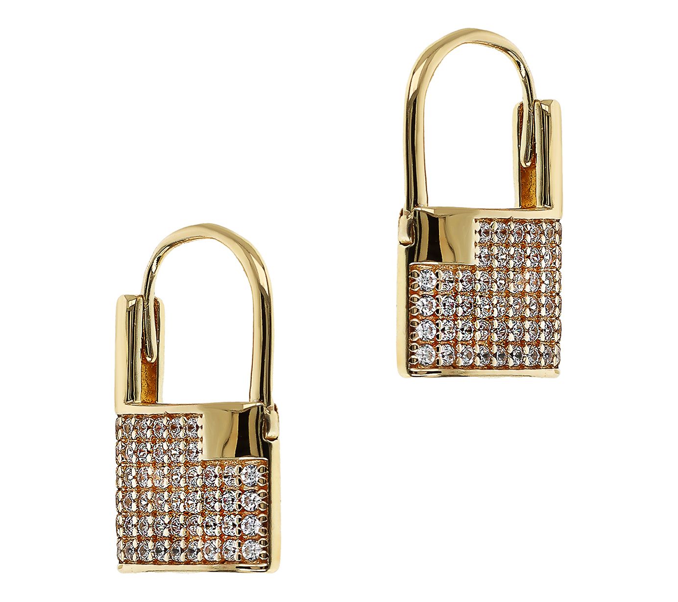 David Markstein Sterling Pave Lock Earrings