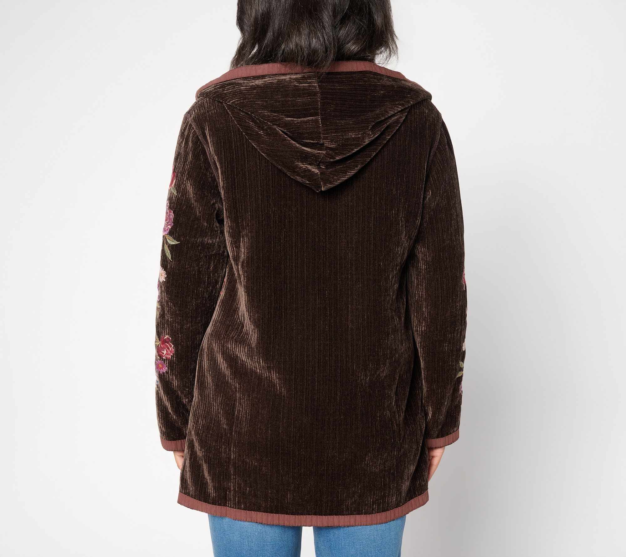 Driftwood Jeans Corded Shelly Kimono with Embroidery - Bows & Roses