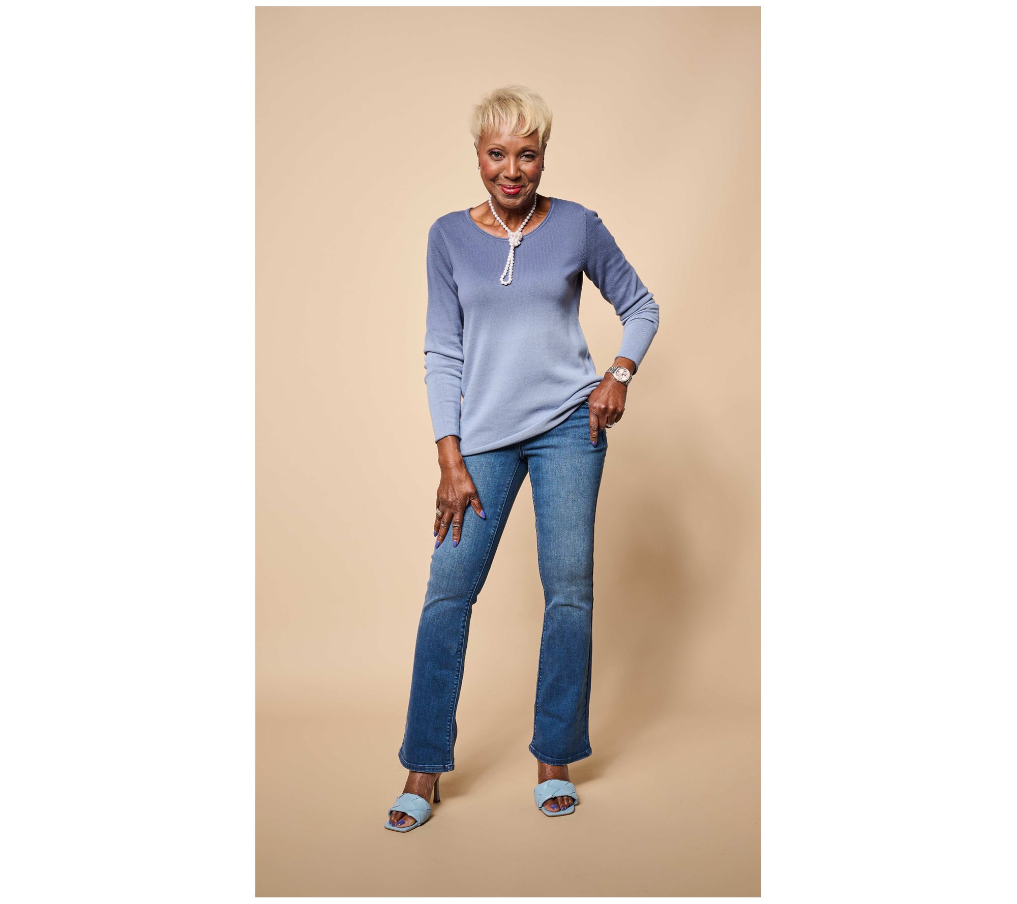 Women with Control Contour Curves Regular Indigo Jeans