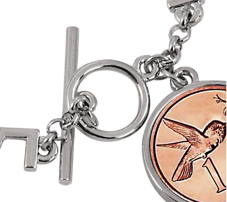 American Coin Treasures Hummingbird Word Coin Bracelet