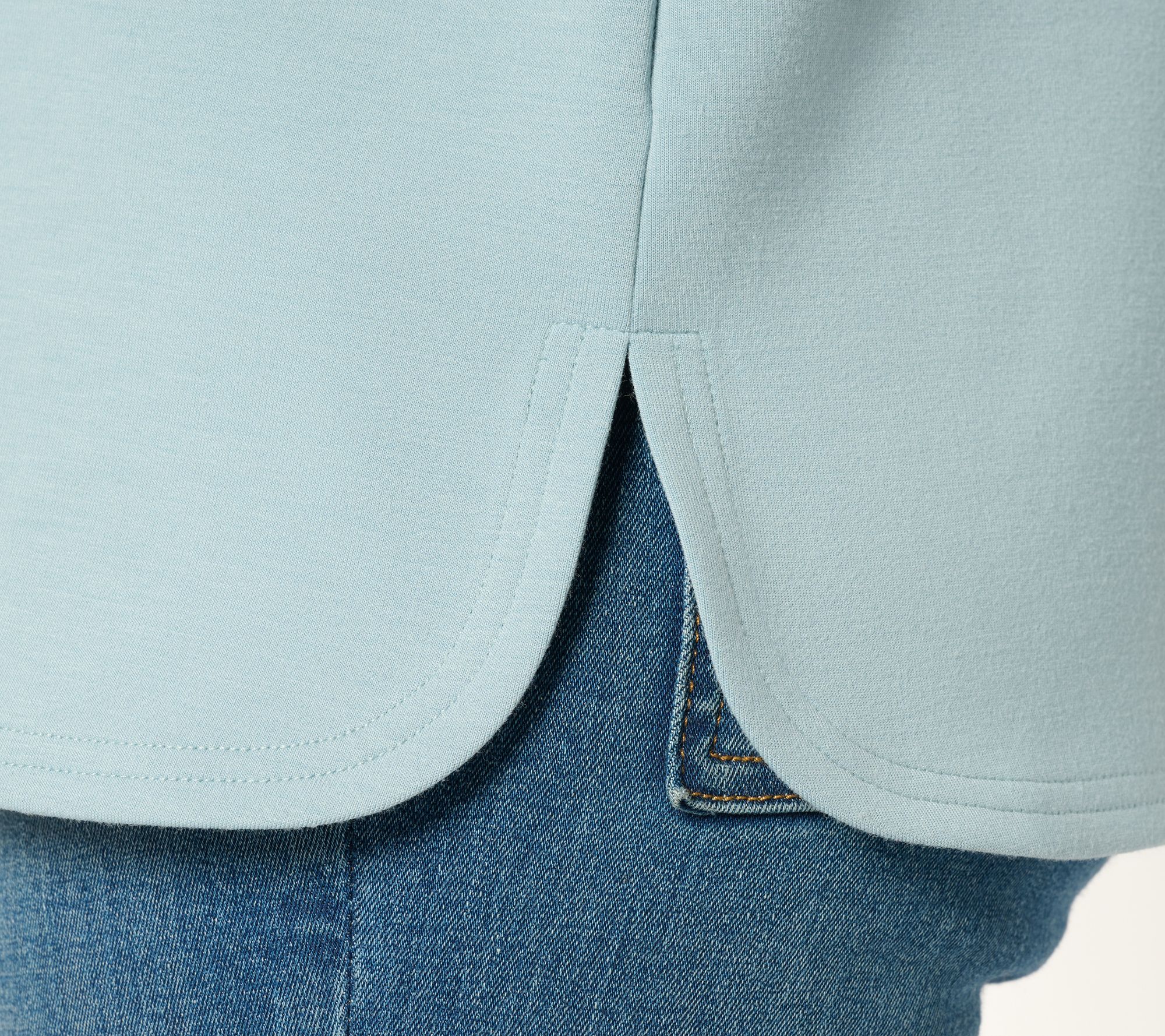 Martha Stewart Signature Comfort Stretch Modern Funnel Neck Top