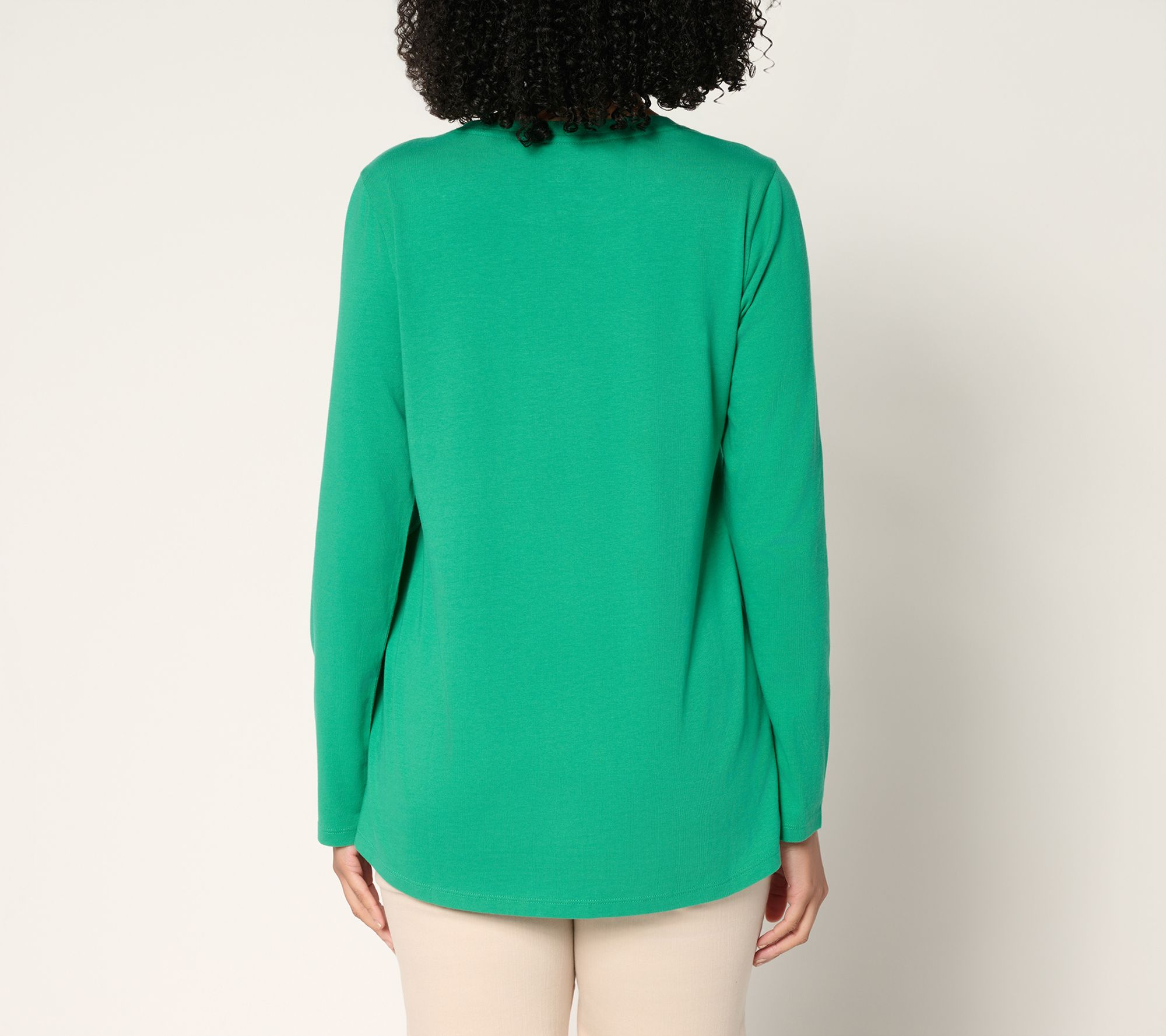 LOGO by Lori Goldstein Long Sleeve Everyday Tee with Slits