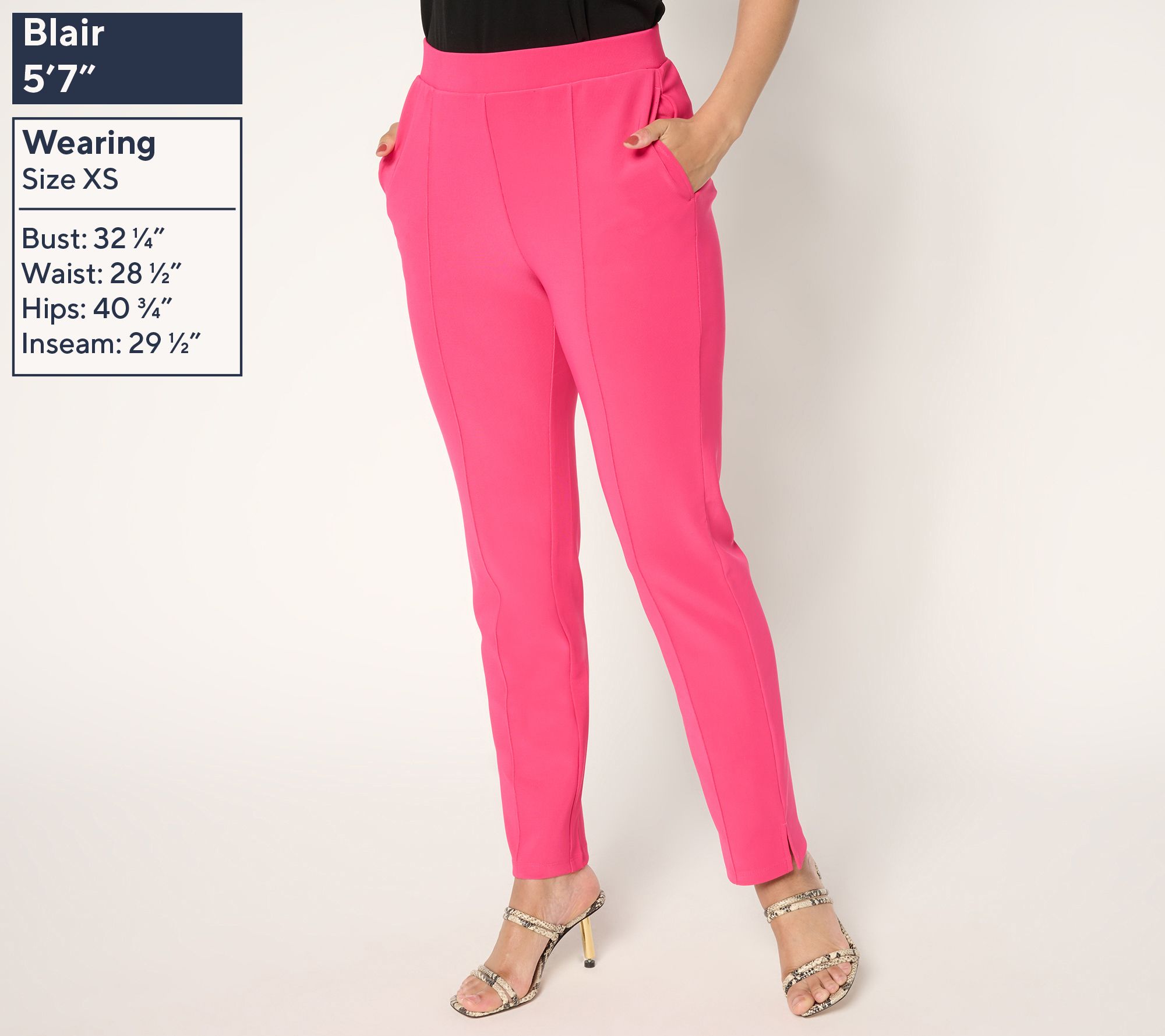 Attitudes by Renee Petite Euro Knit Straight Leg Ankle Pants