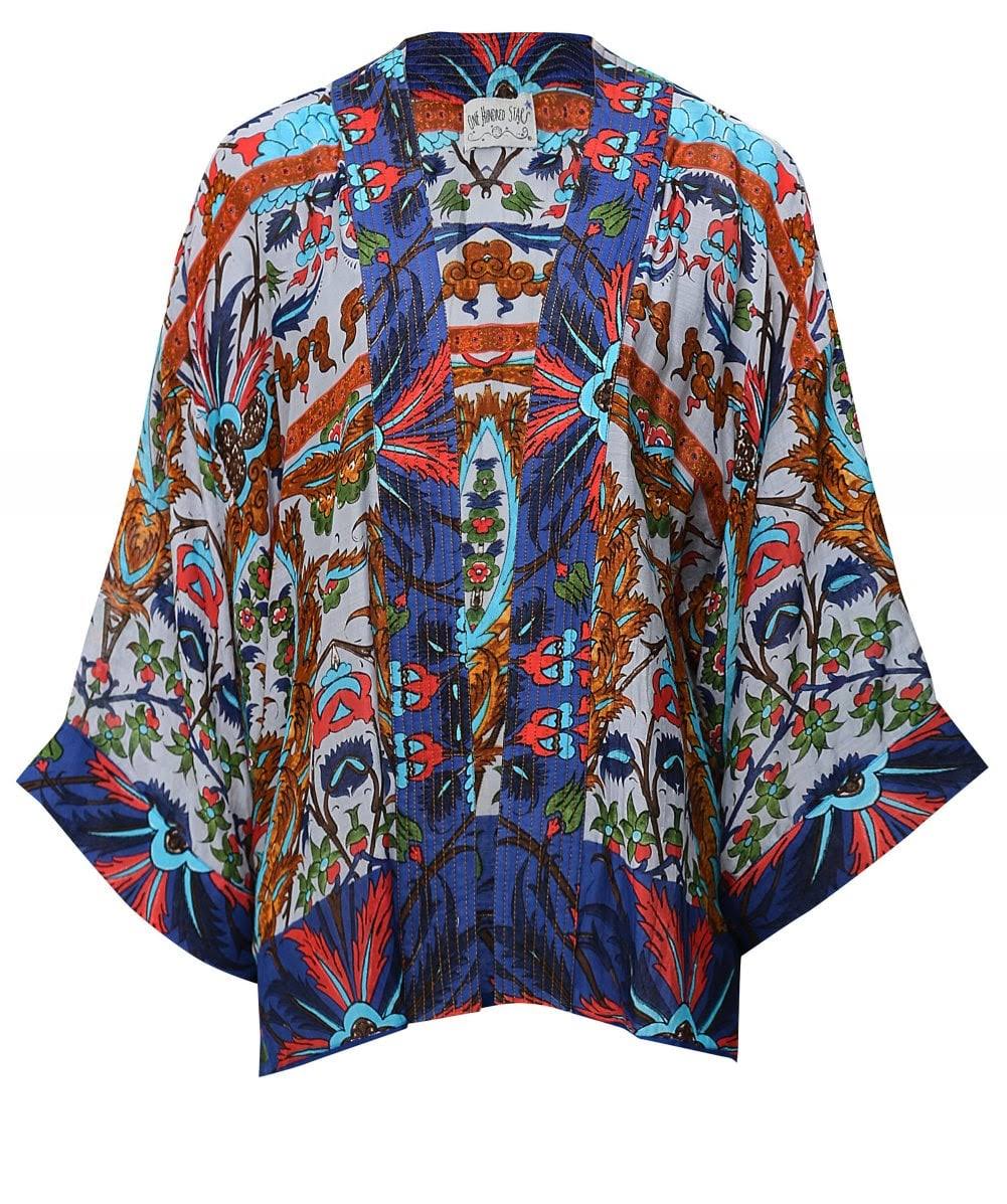 One Hundred Stars Decadent Kimono Color: Blue, Size: One Size