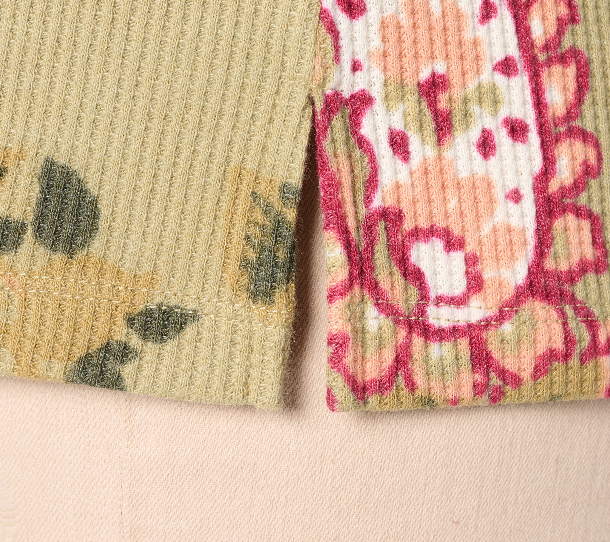 Belle Boho by Kim Gravel Micro Waffle Ranch Floral Print Top