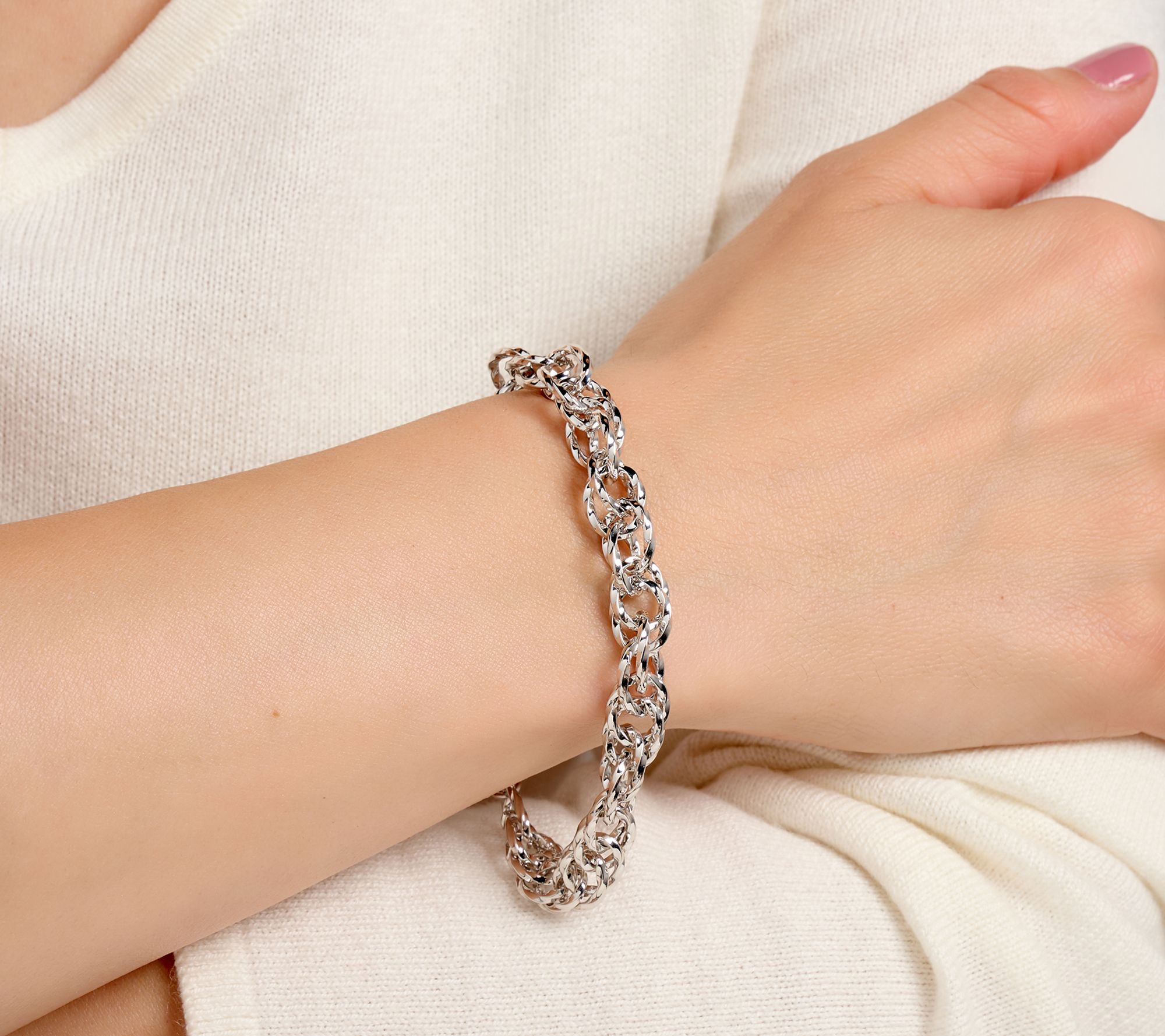 Christian James by Scott Grimes Sterling Iconic Eternity Link Bracelet 18.0g