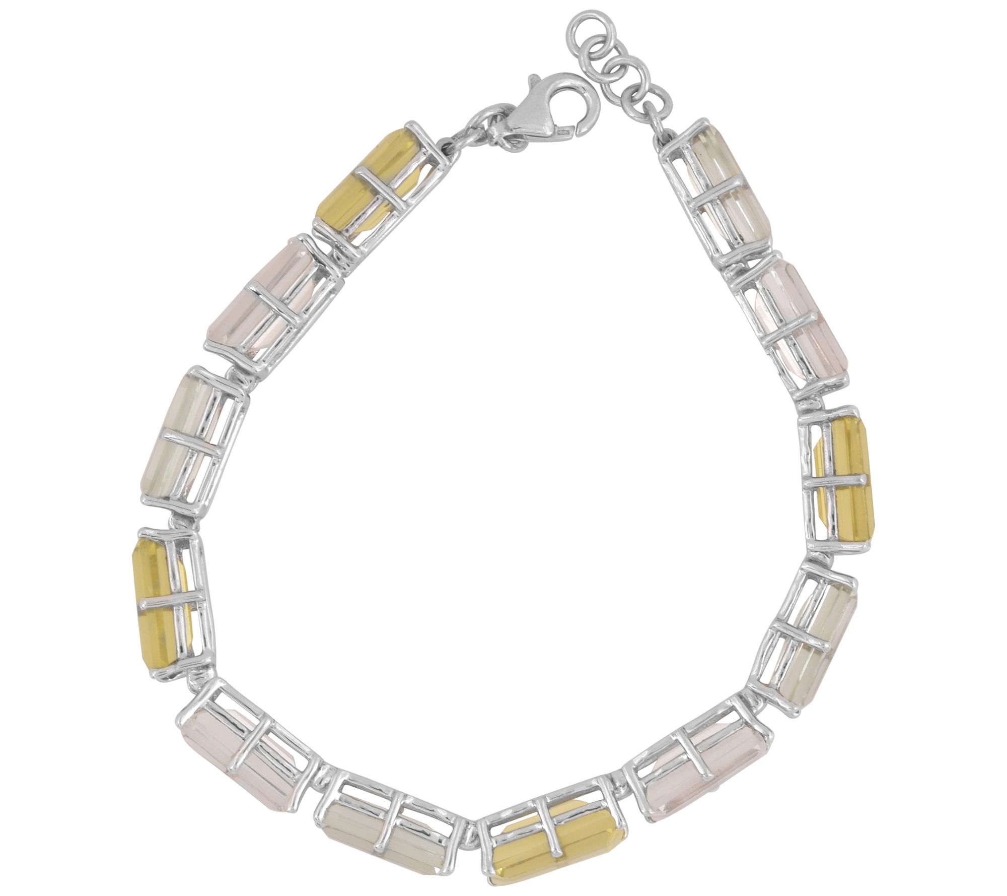Affinity Gems Multi-Gemstone Baguette Cut Bracelet, Sterling