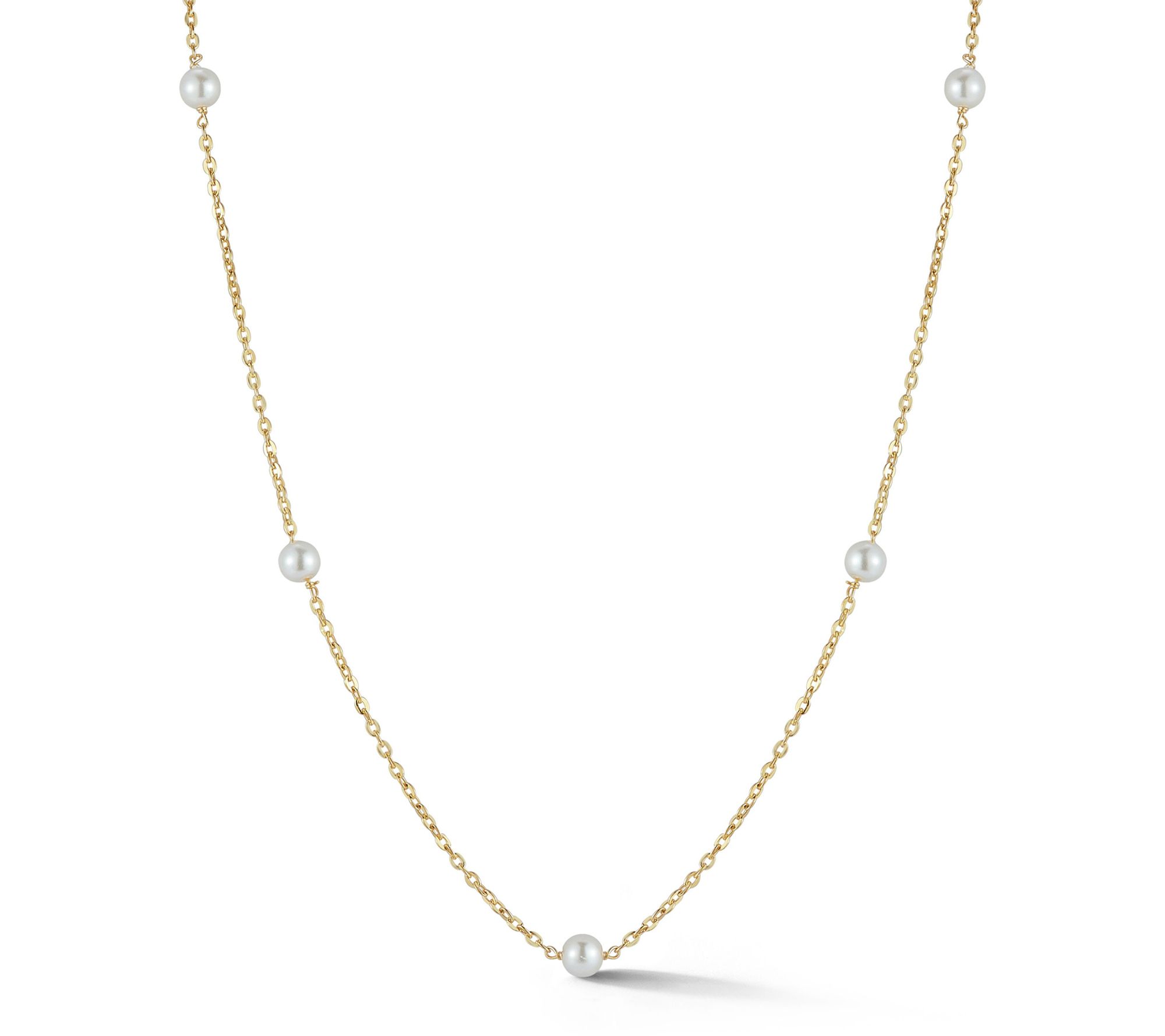Sterlina Silver Cultured Pearl Station Necklace, Sterling