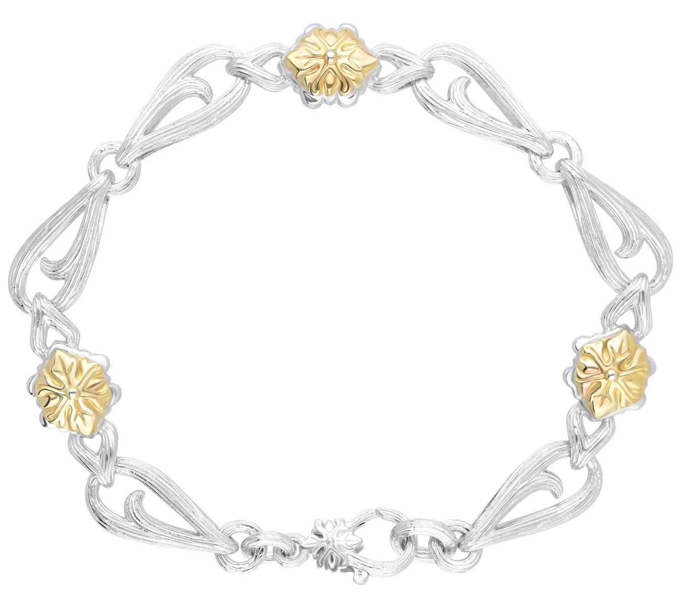 Ariva Sterling Silver & 18K Gold Clad Ac anthus Bracelet