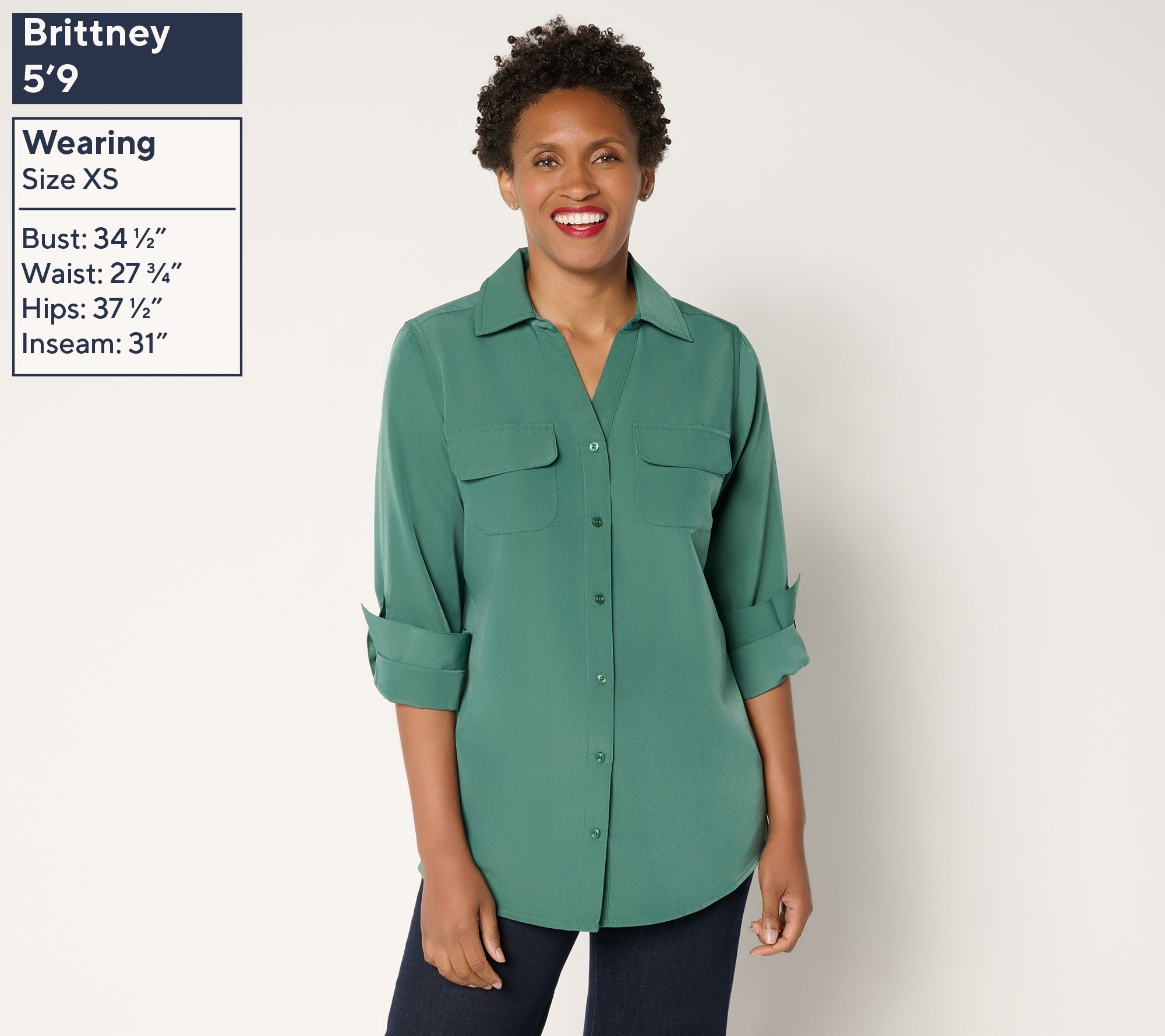 Denim & Co. Essentials Original Button Front Utility Tunic