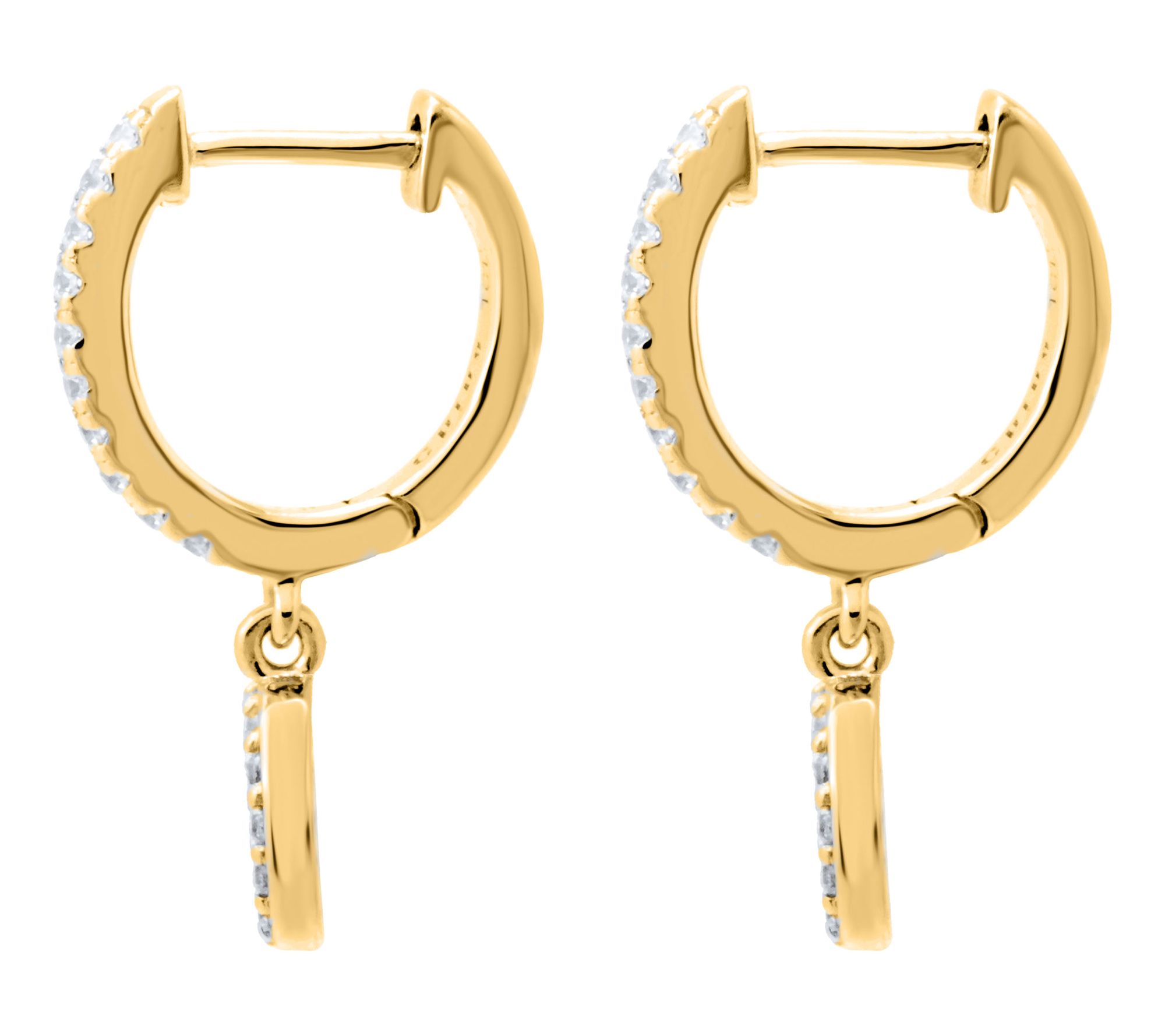 Diamonique x Jennifer Miller Pave Round Drop Earrings, Sterlin