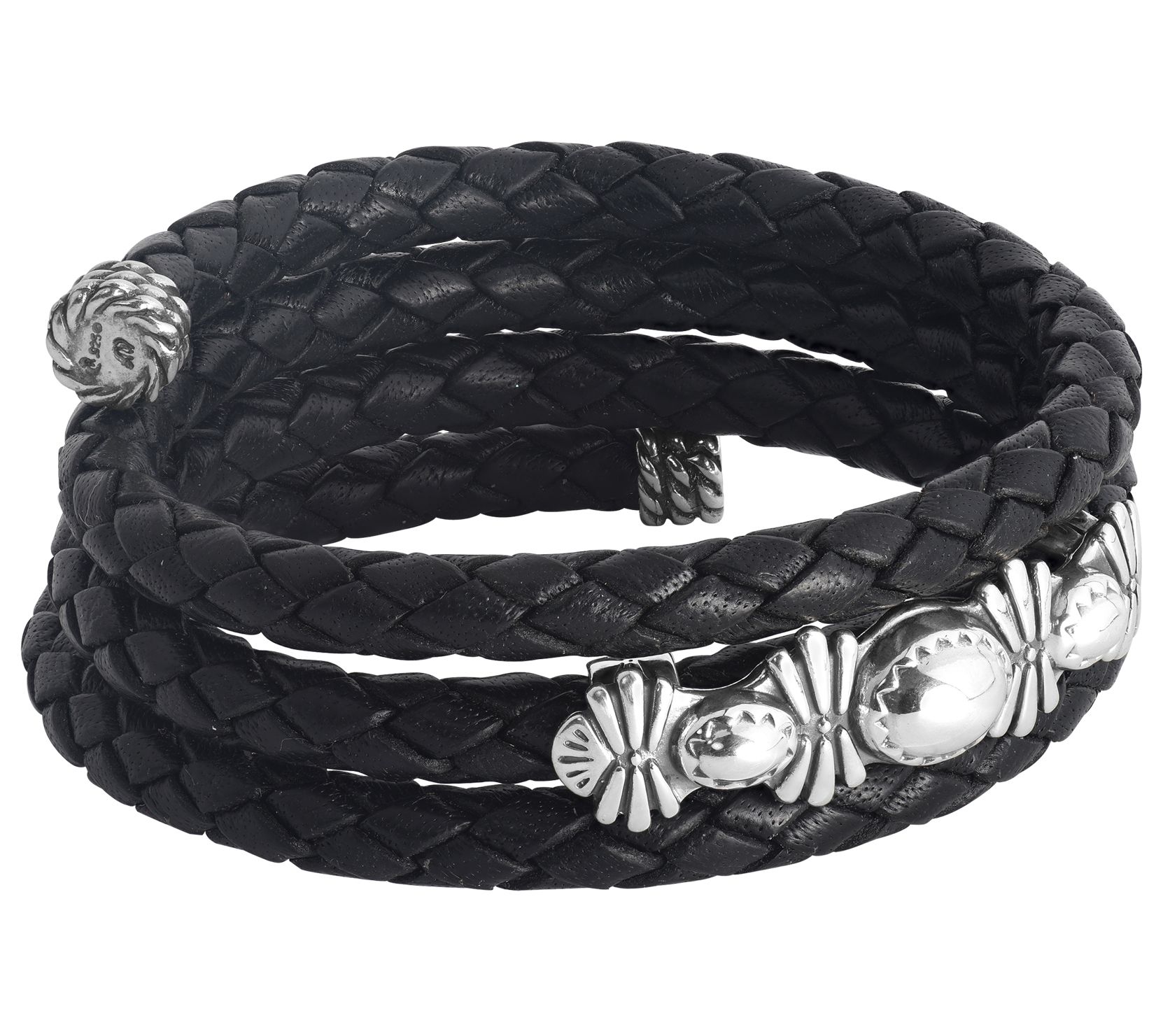 American West Sterling Classics Leather Coil Wrap Bracelet