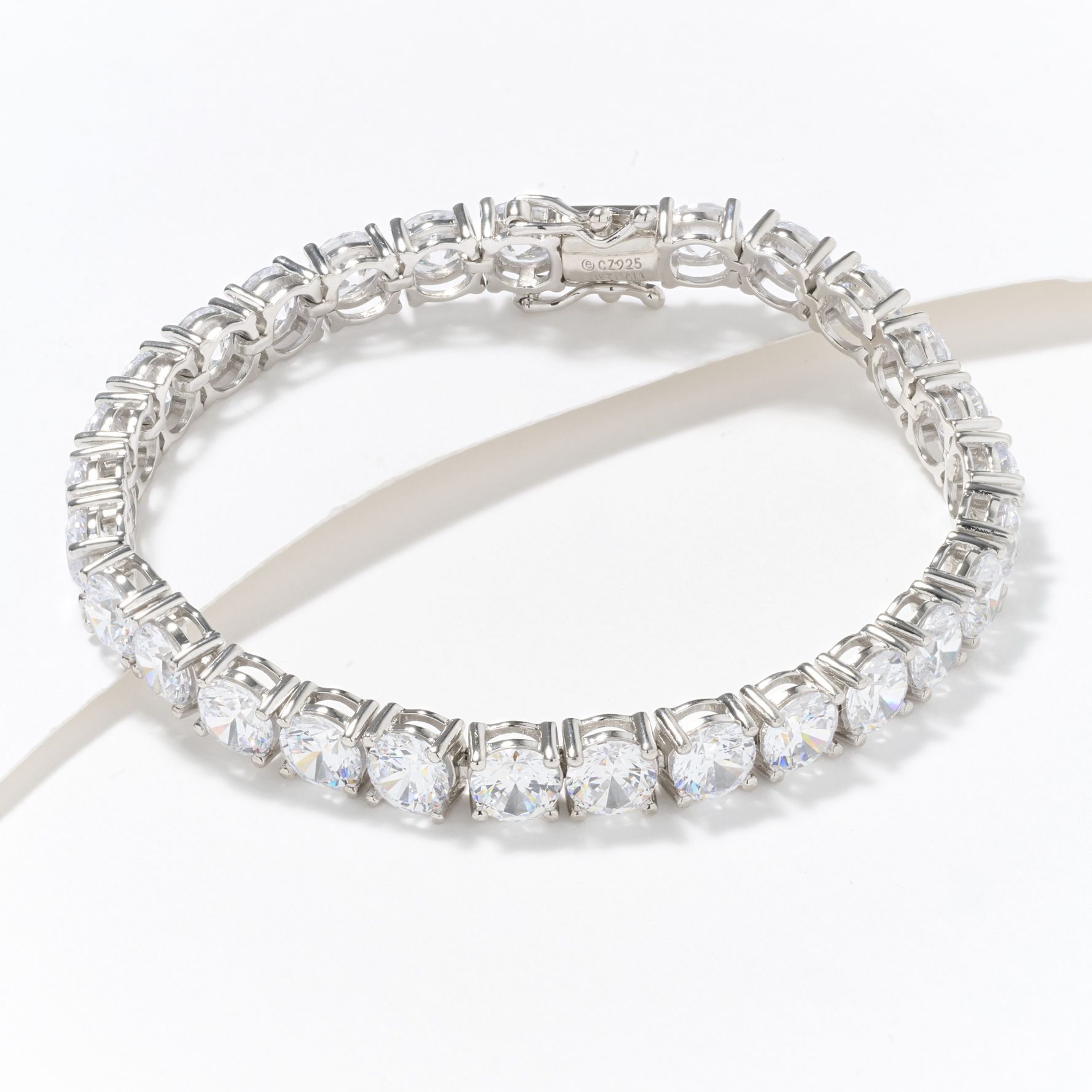 Diamonique Classics 6mm Round Magnetic Clasp Tennis Bracelet