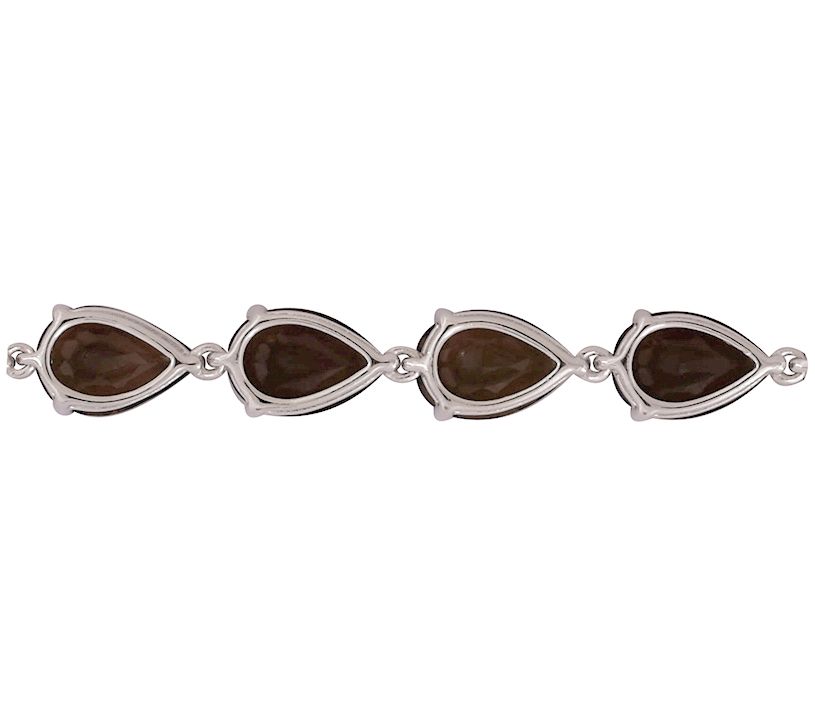Sterling Silver 26.35 cttw Smoky Quartz Bracelet