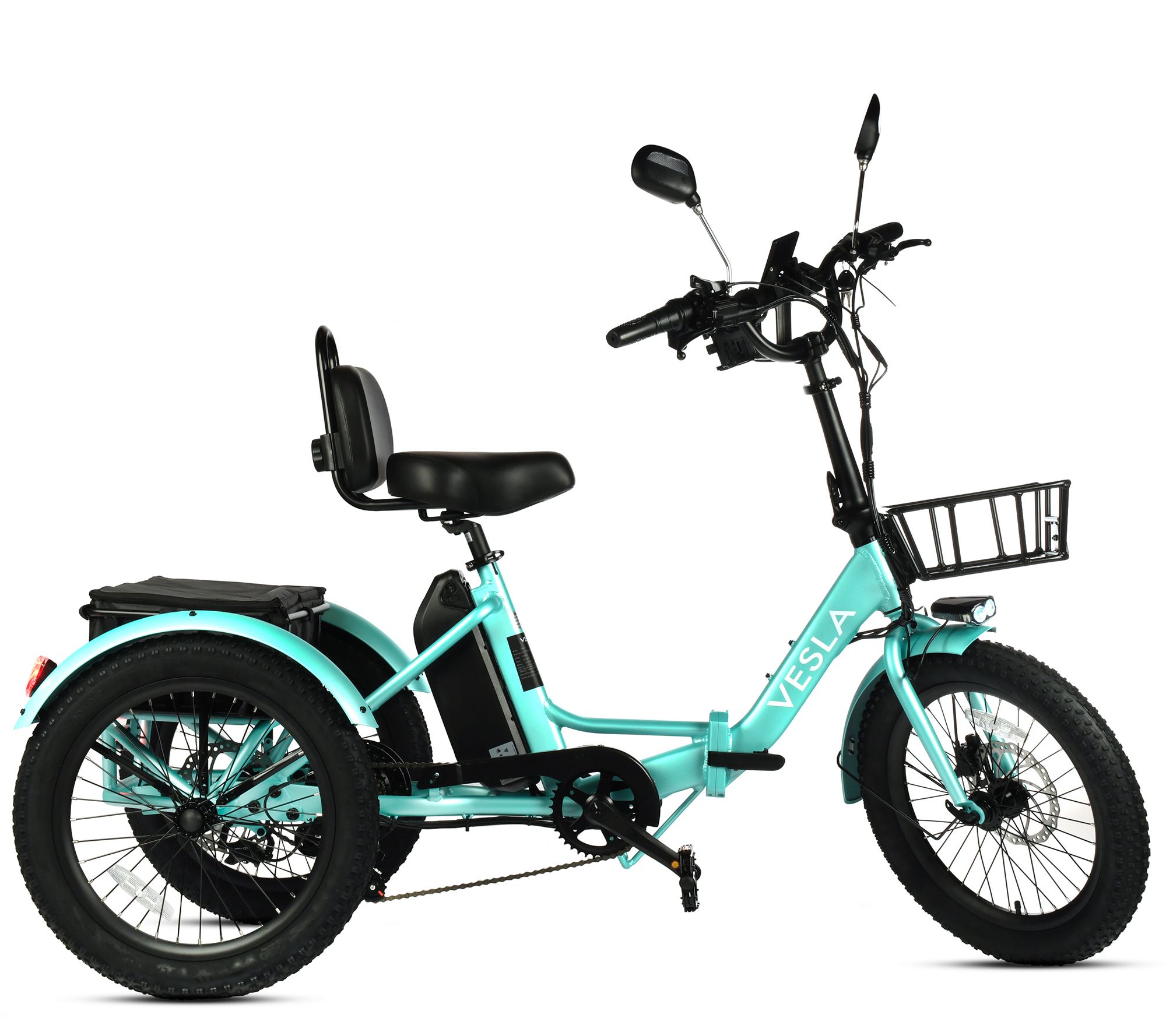 Vesla Folding Low-Step 750W E-Trike w/16MPH Speed & Accessories