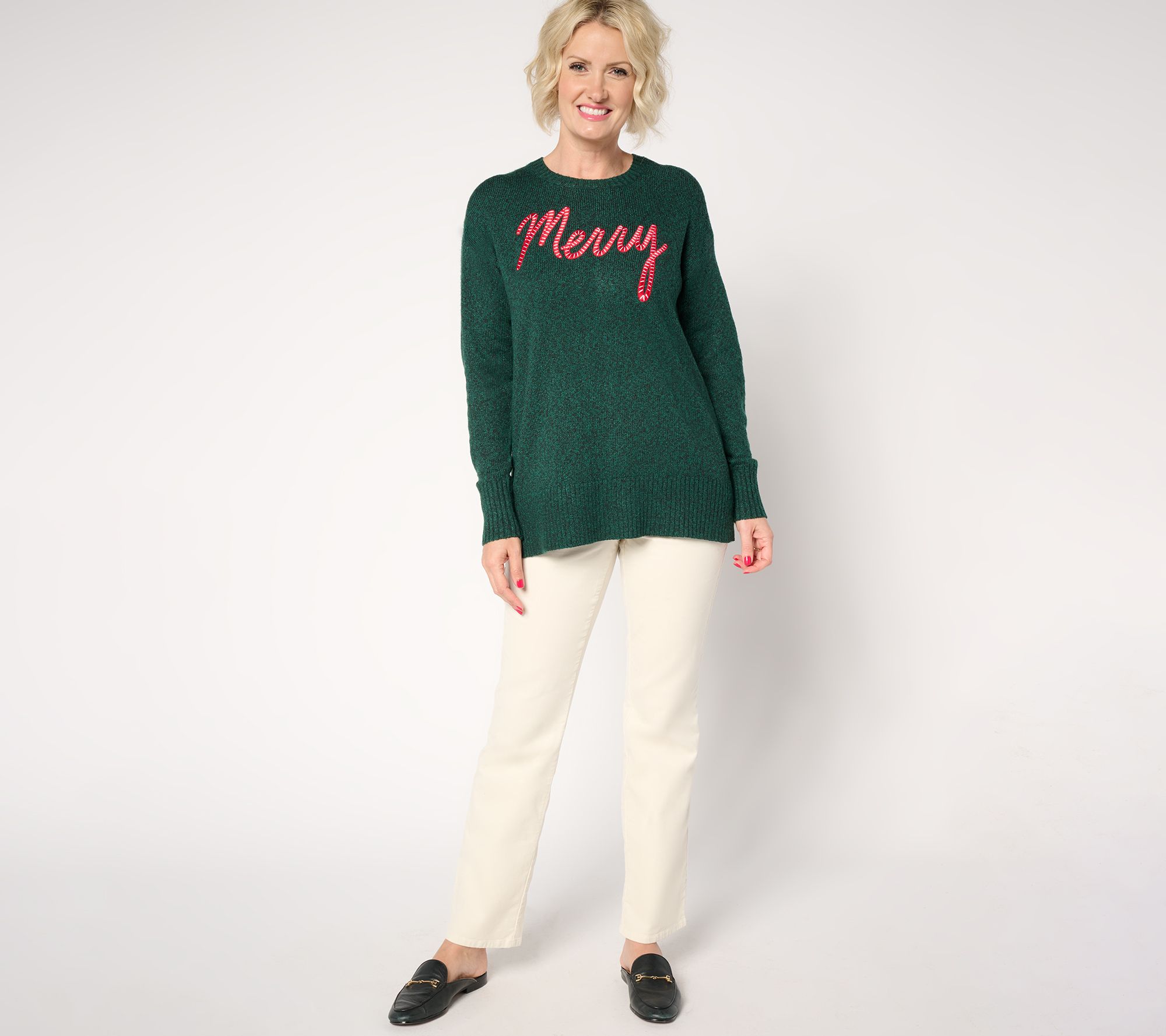Jingle Belles by Kim Gravel Let's Get Cozy Makin' Merry Tunic Sweater