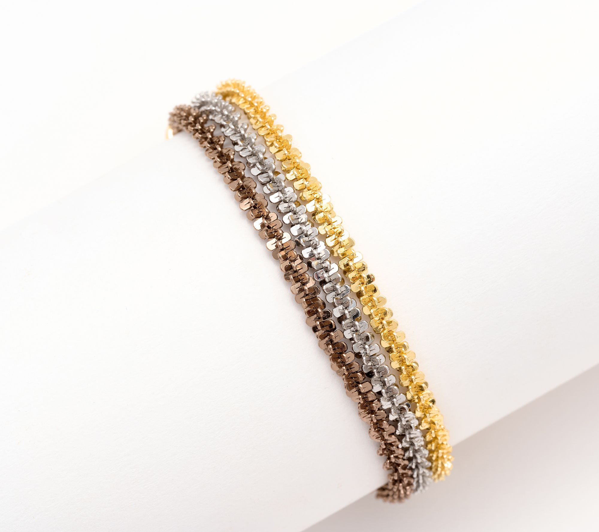David Markstein Bronze Sparkling Margherita 3 Strand Bracelet