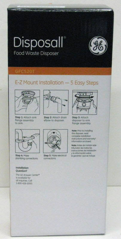 GE GFC520V Steel, Steel Garbage Disposal - Black