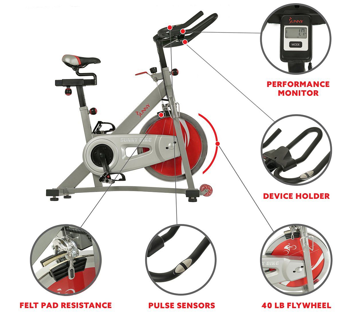 Sunny Health & Fitness Pro II Indoor Cycling Bike SF-B1995