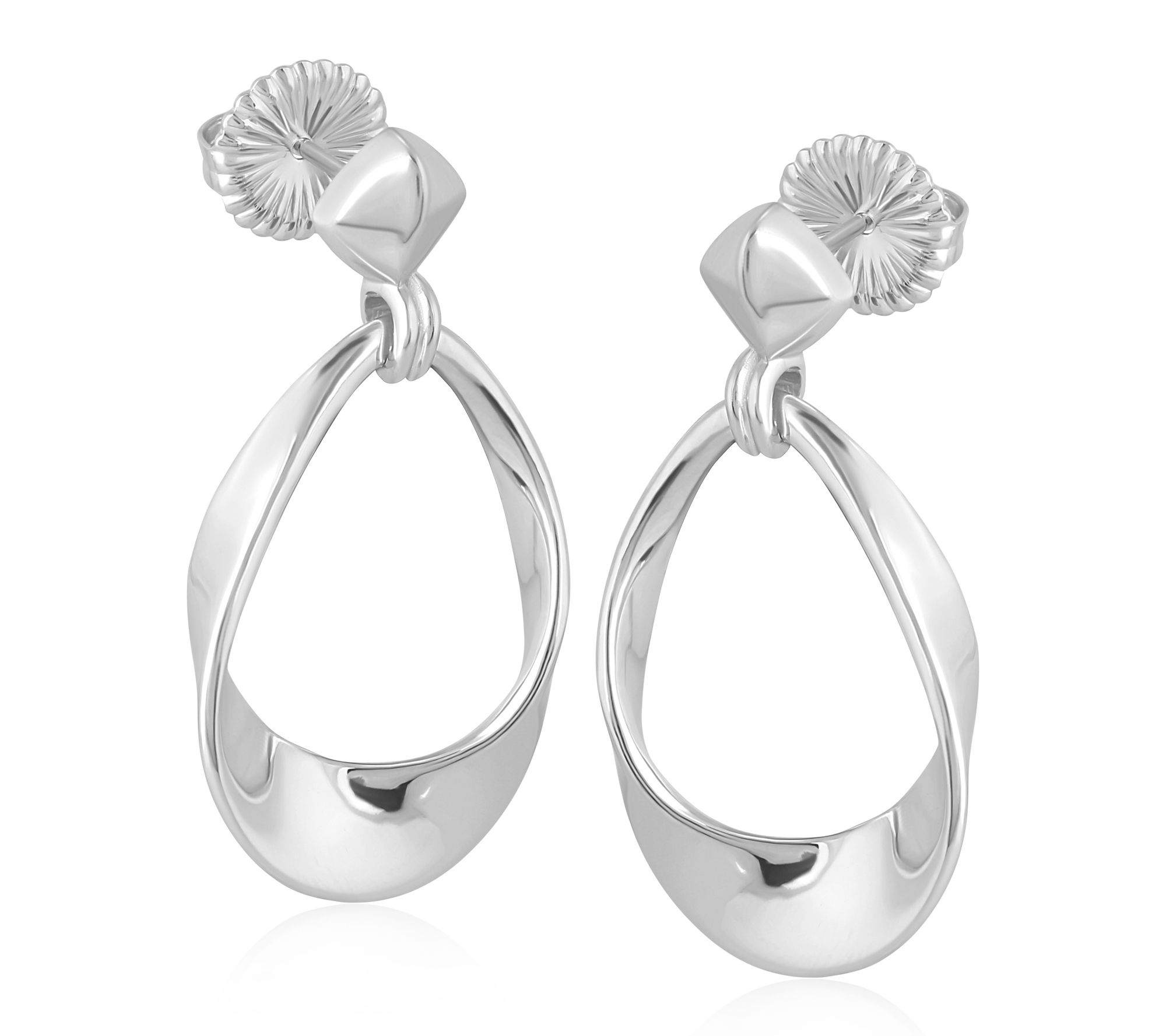 Christian James Sterling Silver Pear Shape Dangle Earrings
