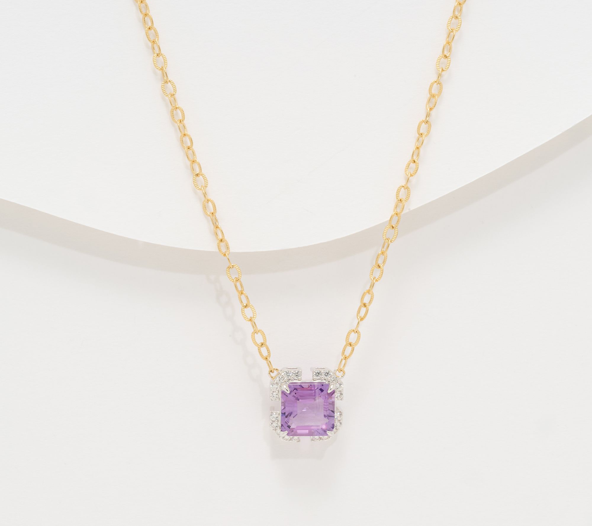 JEN by Jennifer Miller Asscher Cut Necklace, Sterling Silver