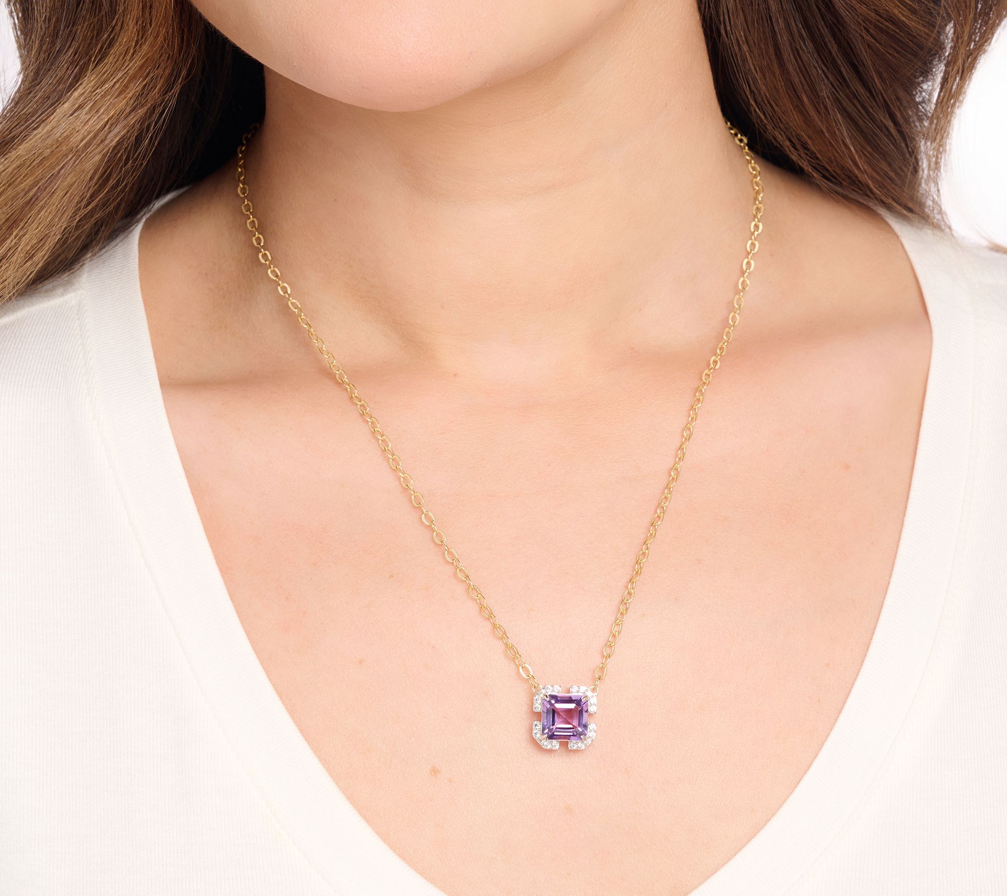 JEN by Jennifer Miller Asscher Cut Necklace, Sterling Silver