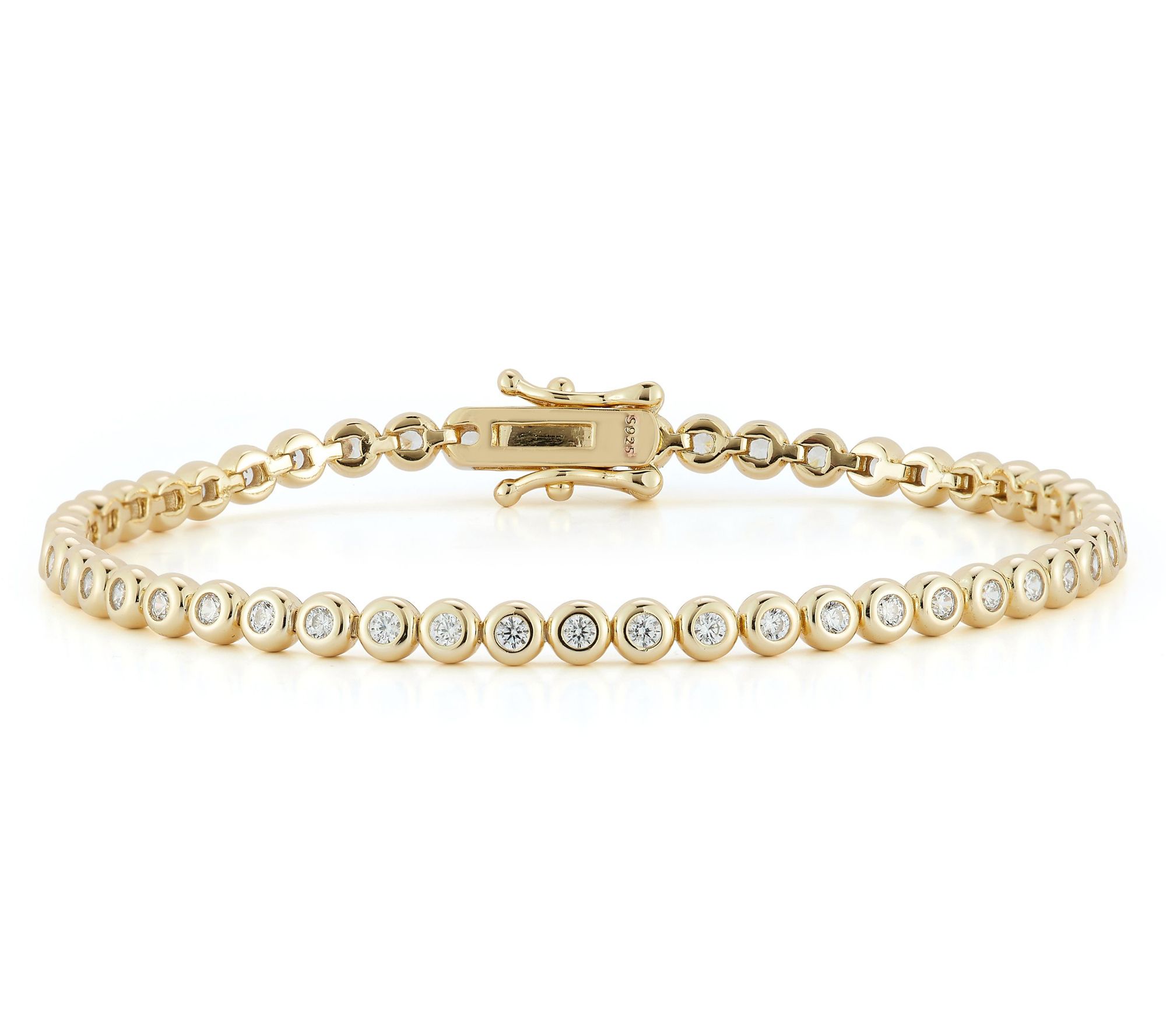 Rachel Zoe Round Bezel Set Tennis Bracelet, Sterling