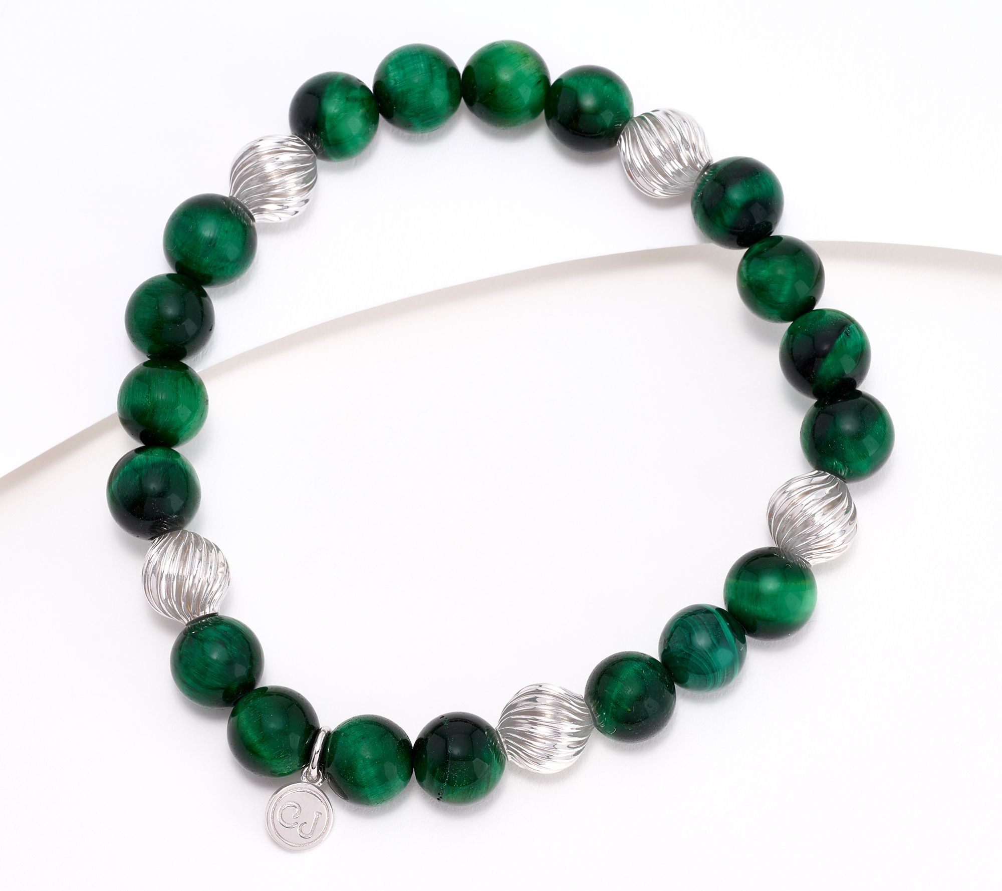 Christian James by Scott Grimes Sterling Silver Gemstone Bead Ripple Bracelet