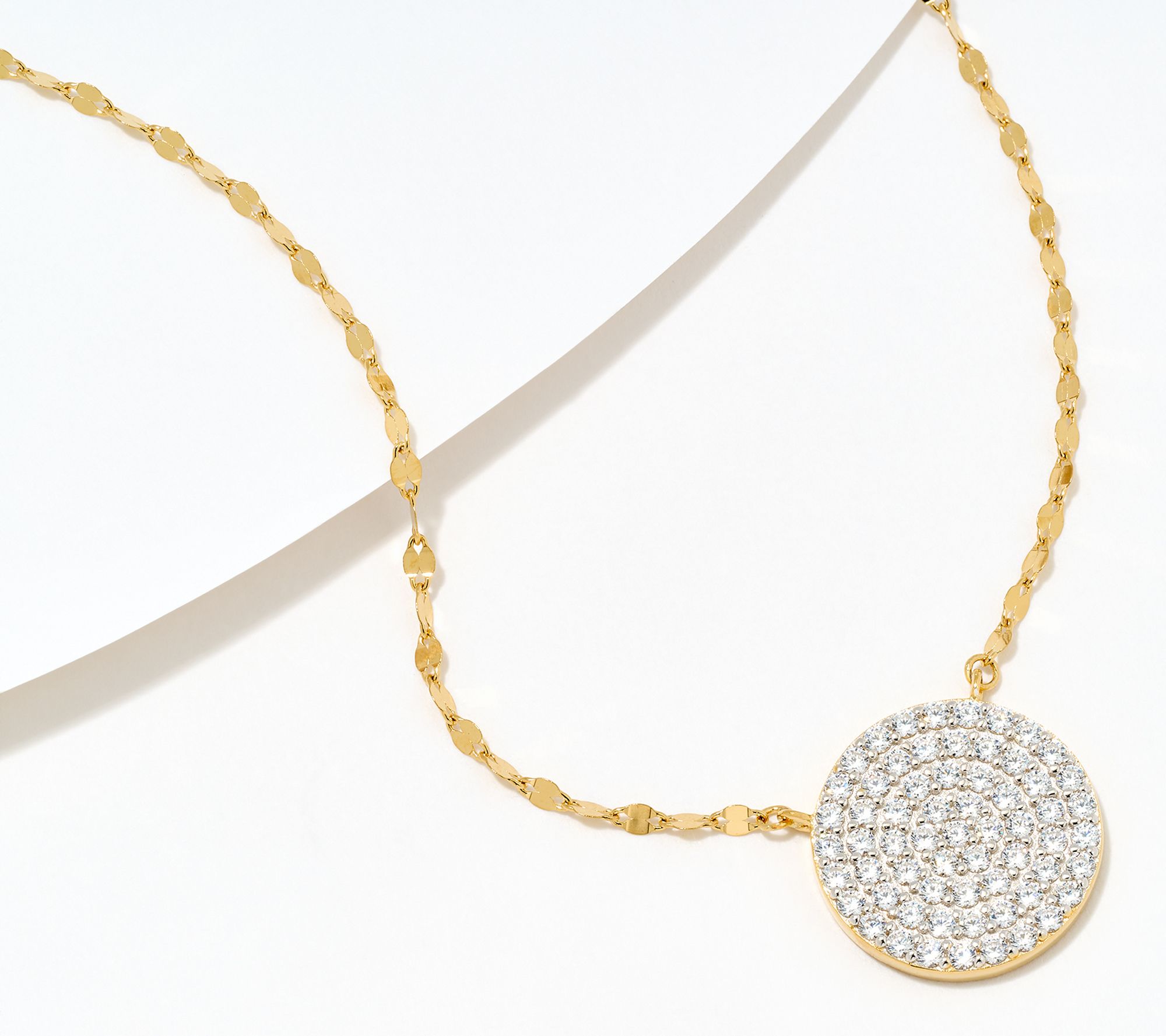 Diamonique x Jennifer Miller Round Pave Necklace, Sterling Silver