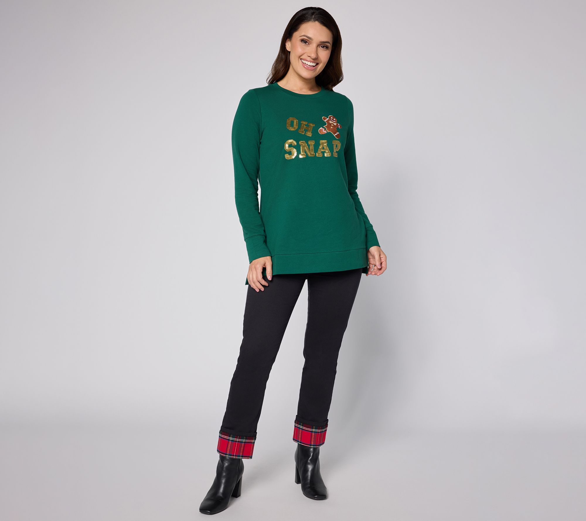 Jingle Belles by Kim Gravel Oh Snap! Gingerbread Sequin Top