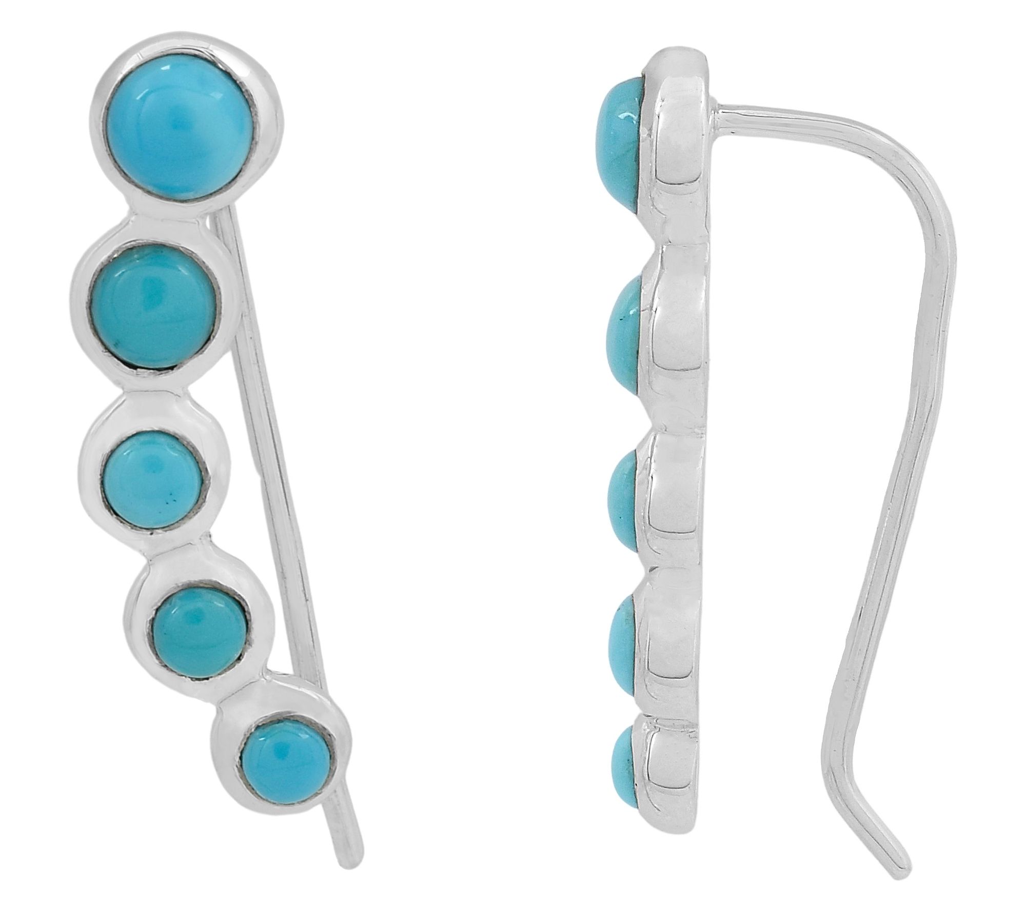 Affinity Gems Turquoise Climber Earrings, Sterling Silver