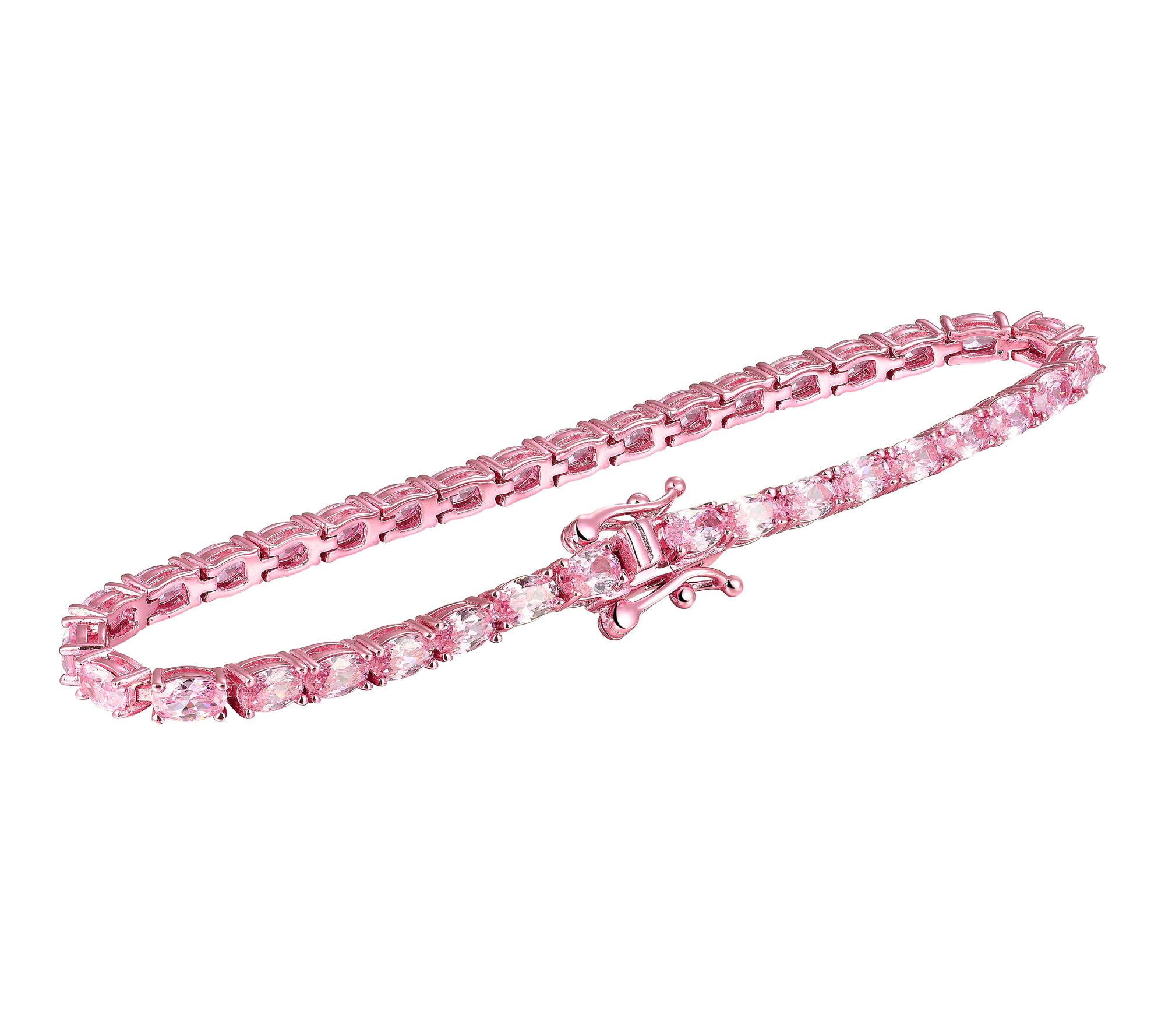 Diamonique x Jennifer Miller Pink Tennis Bracelet, Sterling