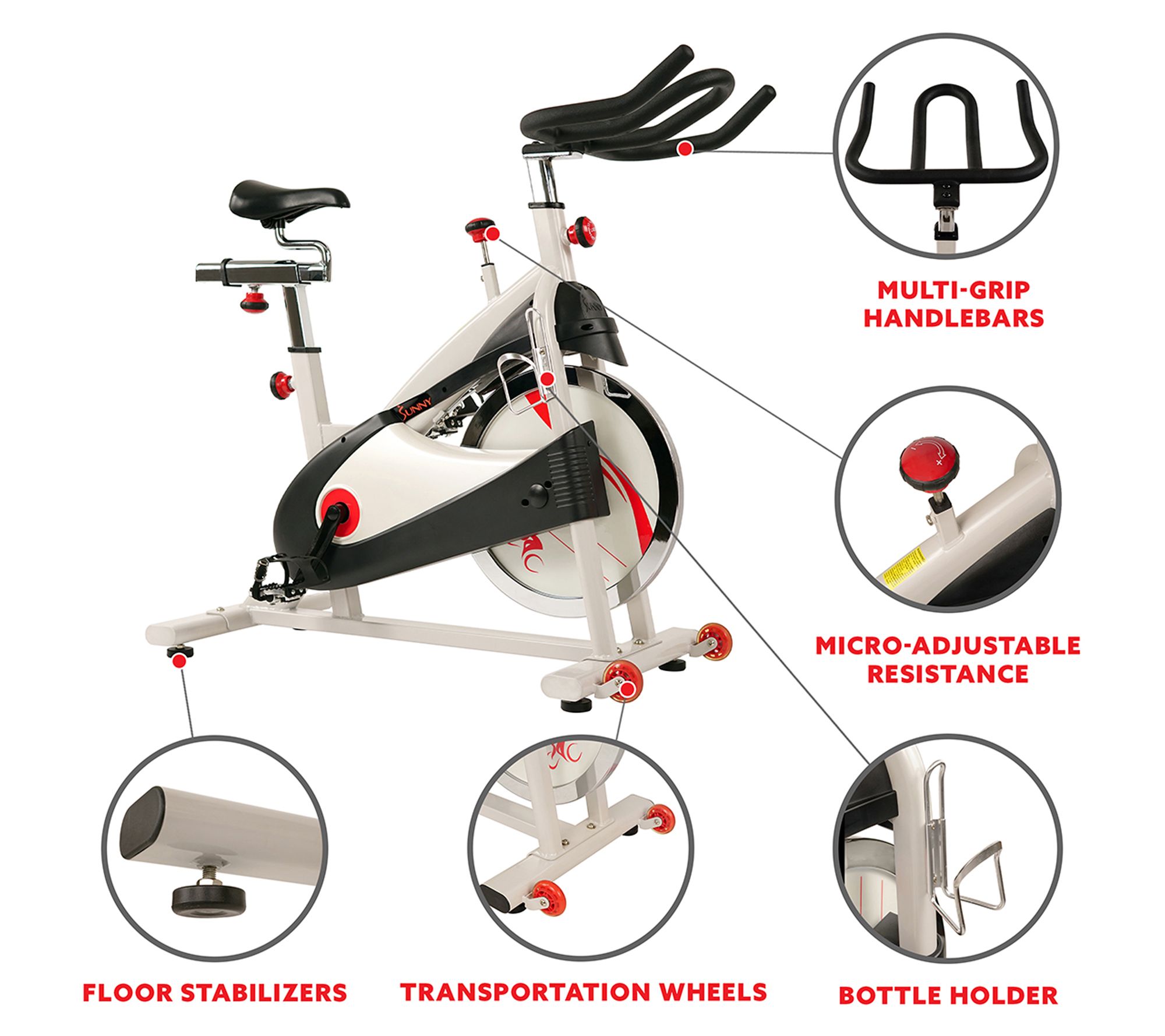 Sunny Health & Fitness SF-B1509 Belt Drive Premium Indoor Bike