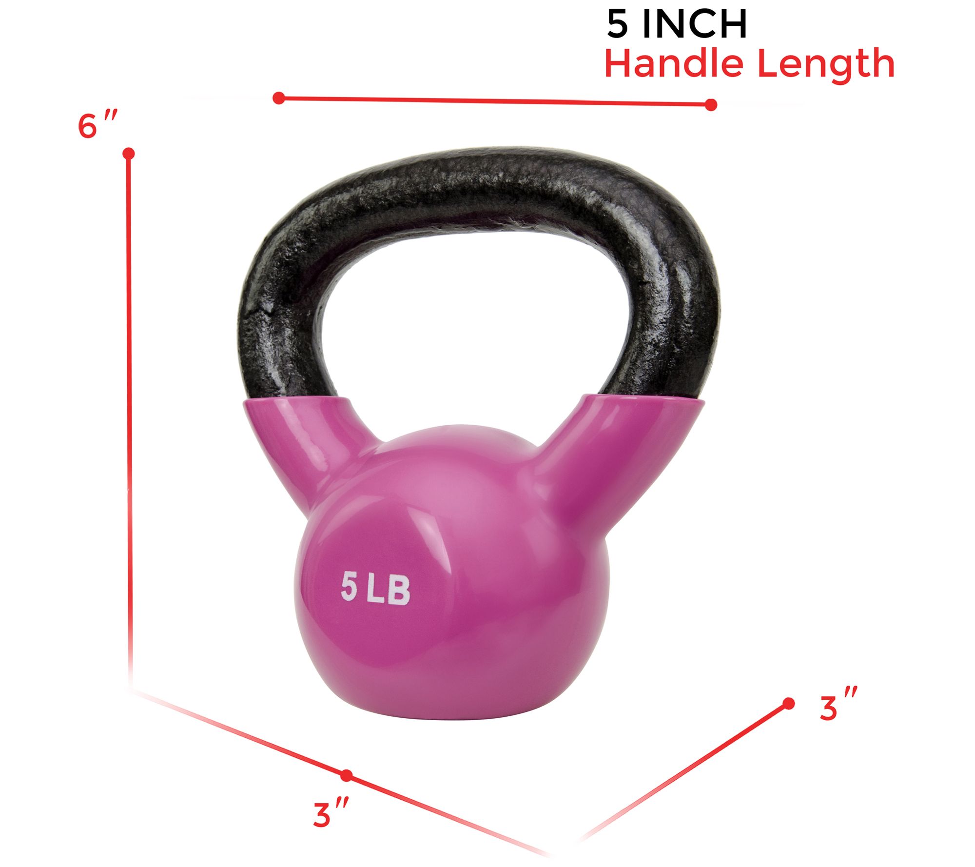 Sunny Health & Fitness Vinyl Coated Kettle Bell- 5-lbs