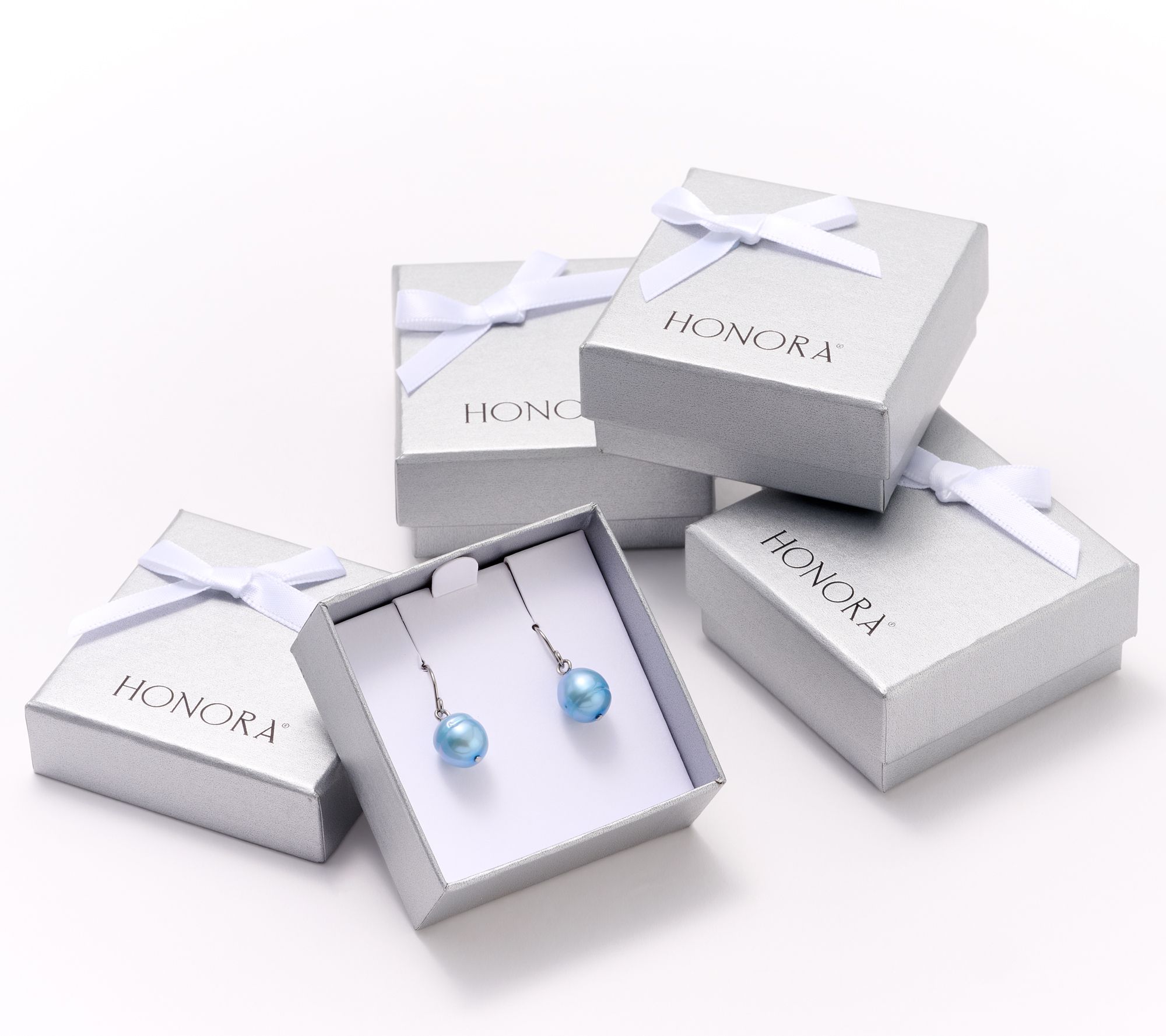 Honora Cultured Pearls Boxed Set of 4 Wire Drop Earrings