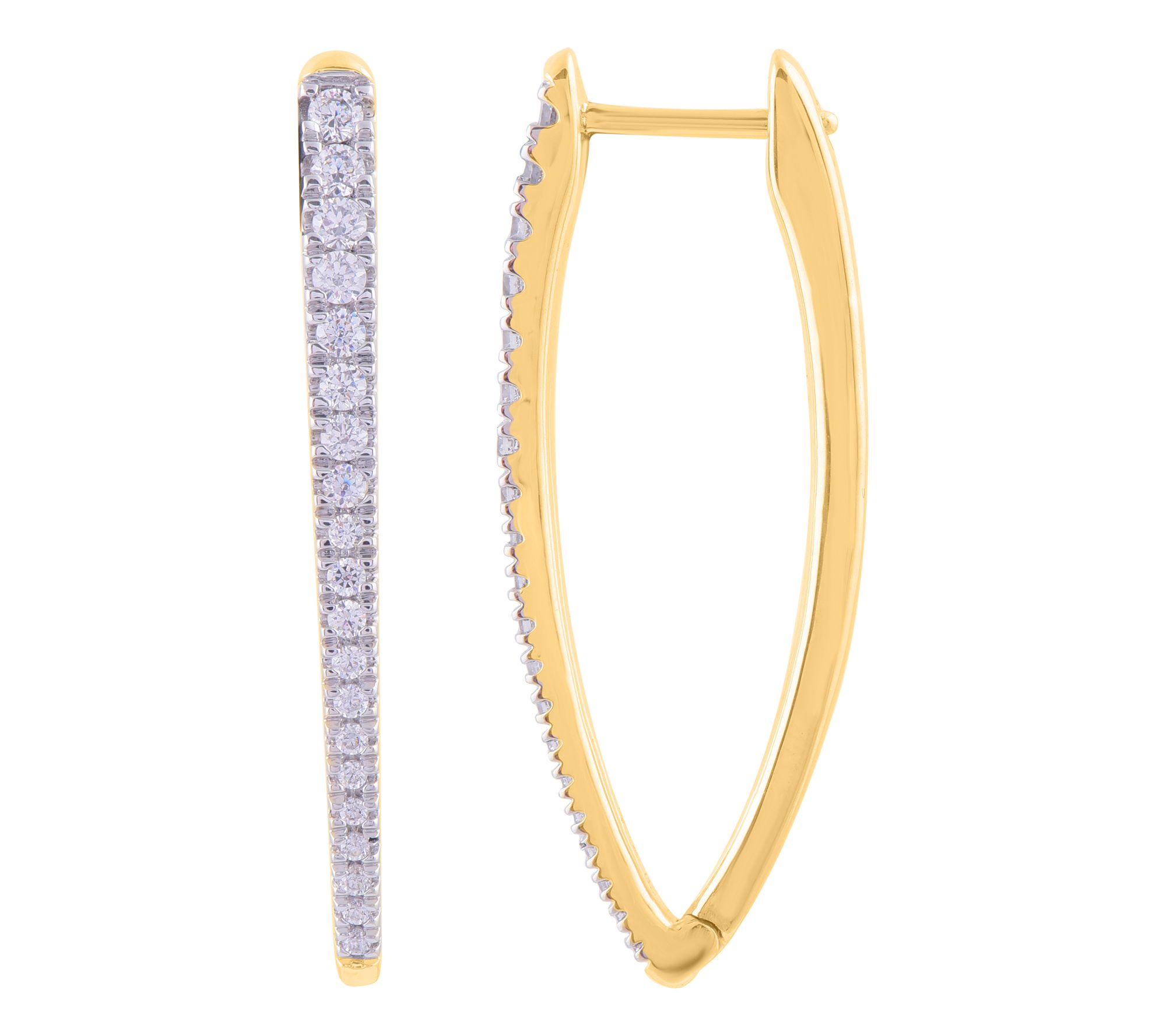 Affinity Diamond 0.50 cttw Hoop Earrings, 14K Gold