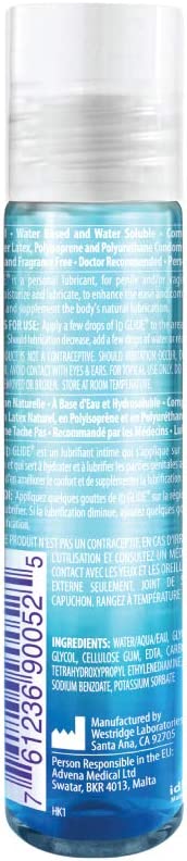 ID Lubricants Glide 128 Fl Oz Natural Feel Water-Based Personal Lubricant, Clear, 128 Oz