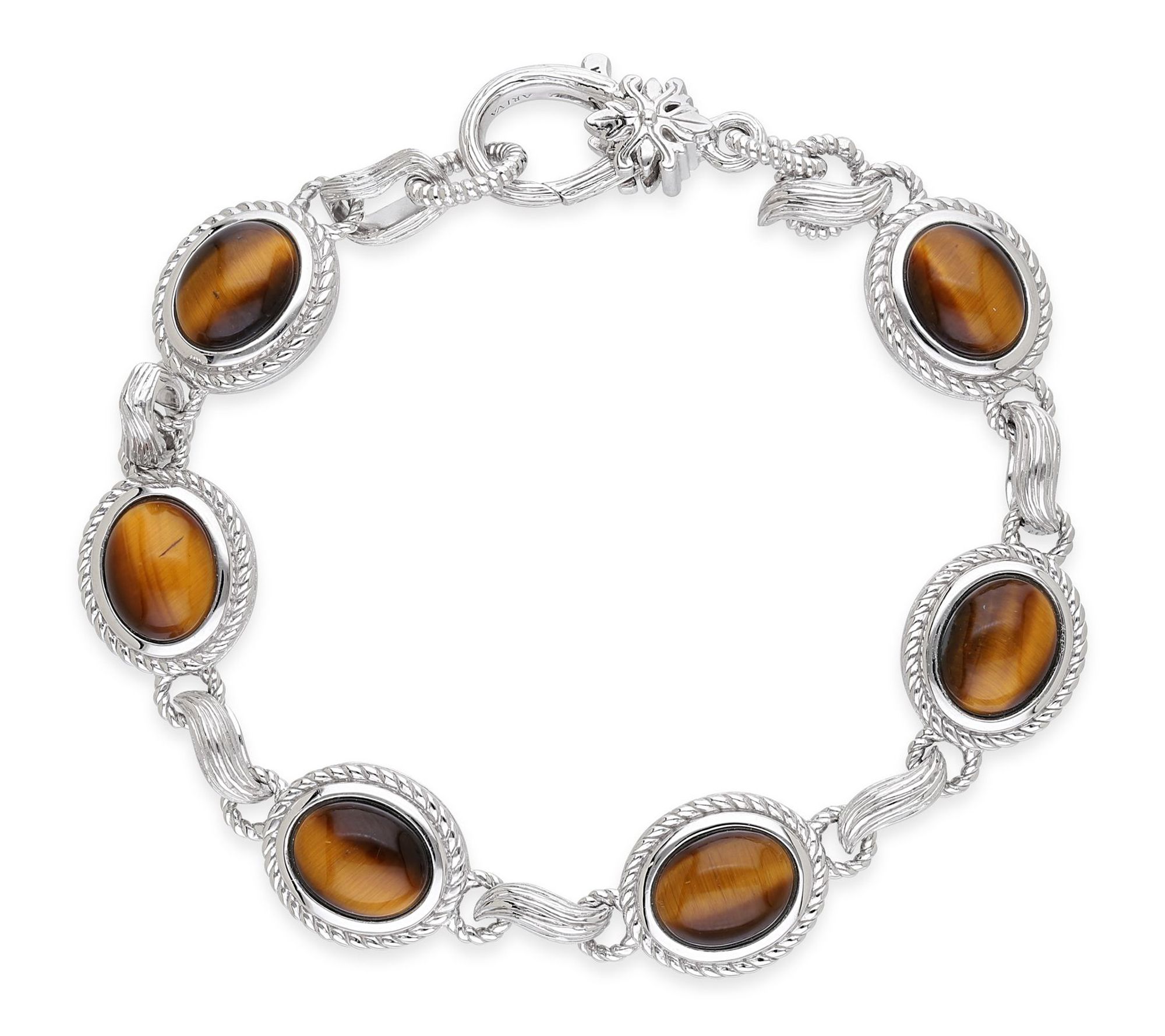 Ariva Sterling Silver Tiger Eye Arden Bracelet