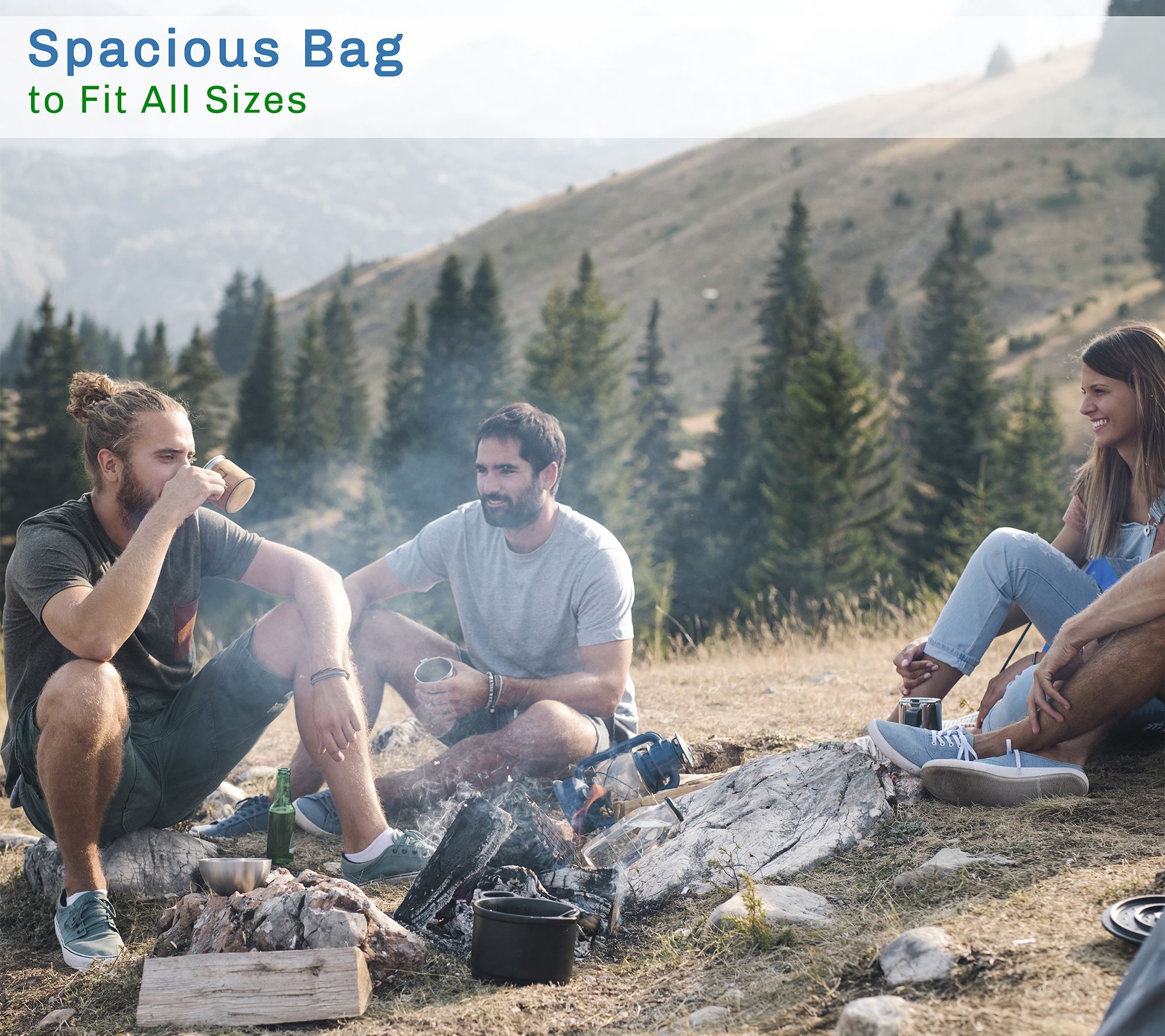 Wakeman XL Sleeping Bag 32F Comfort Rated Envelope-Style