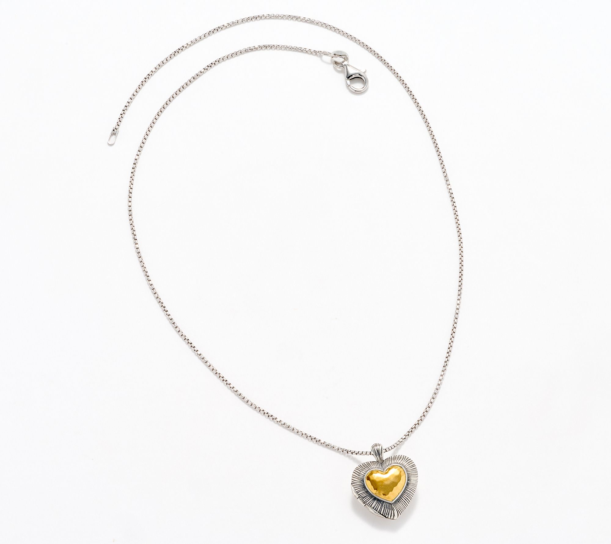 Or Paz Sterling Silver Two-Tone Heart Shaped Locket Necklace