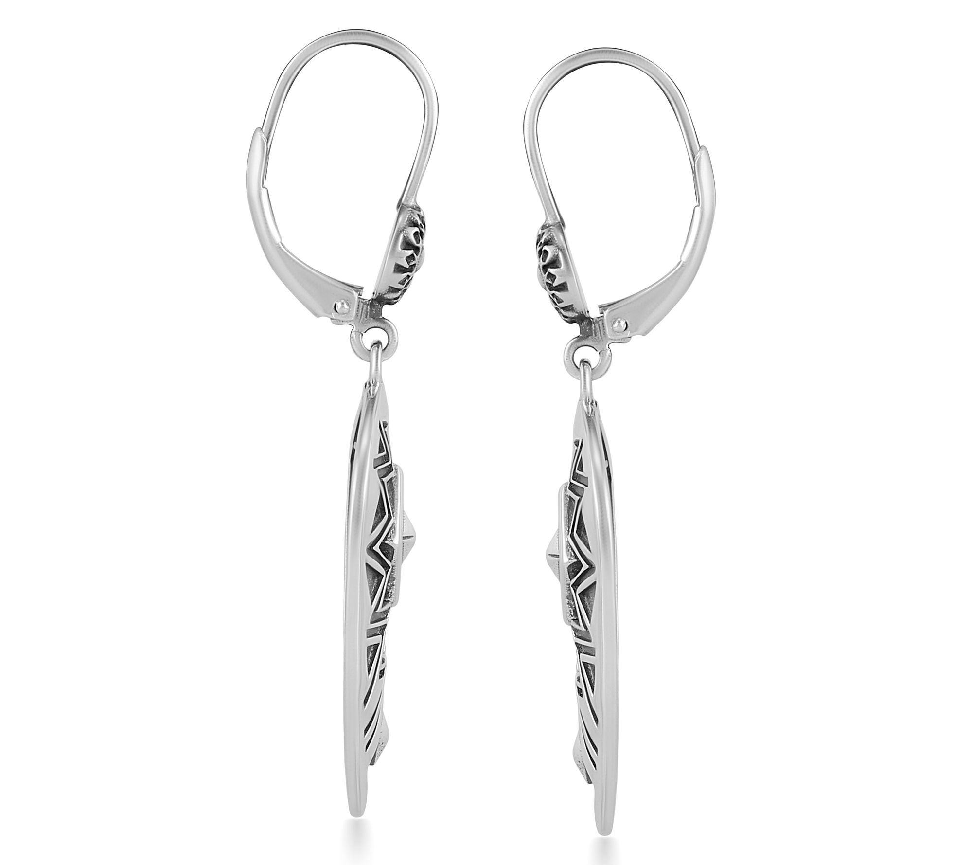 American West Sterling Silver Shield Shape Earrings