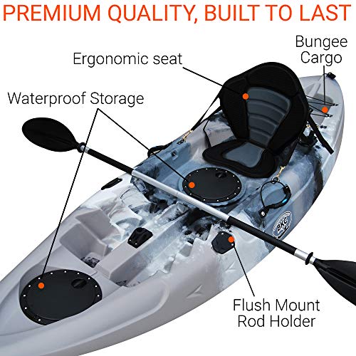 BKC FK184 9' Solo Sit-On-Top Kayak w/Premium Memory Foam Seat